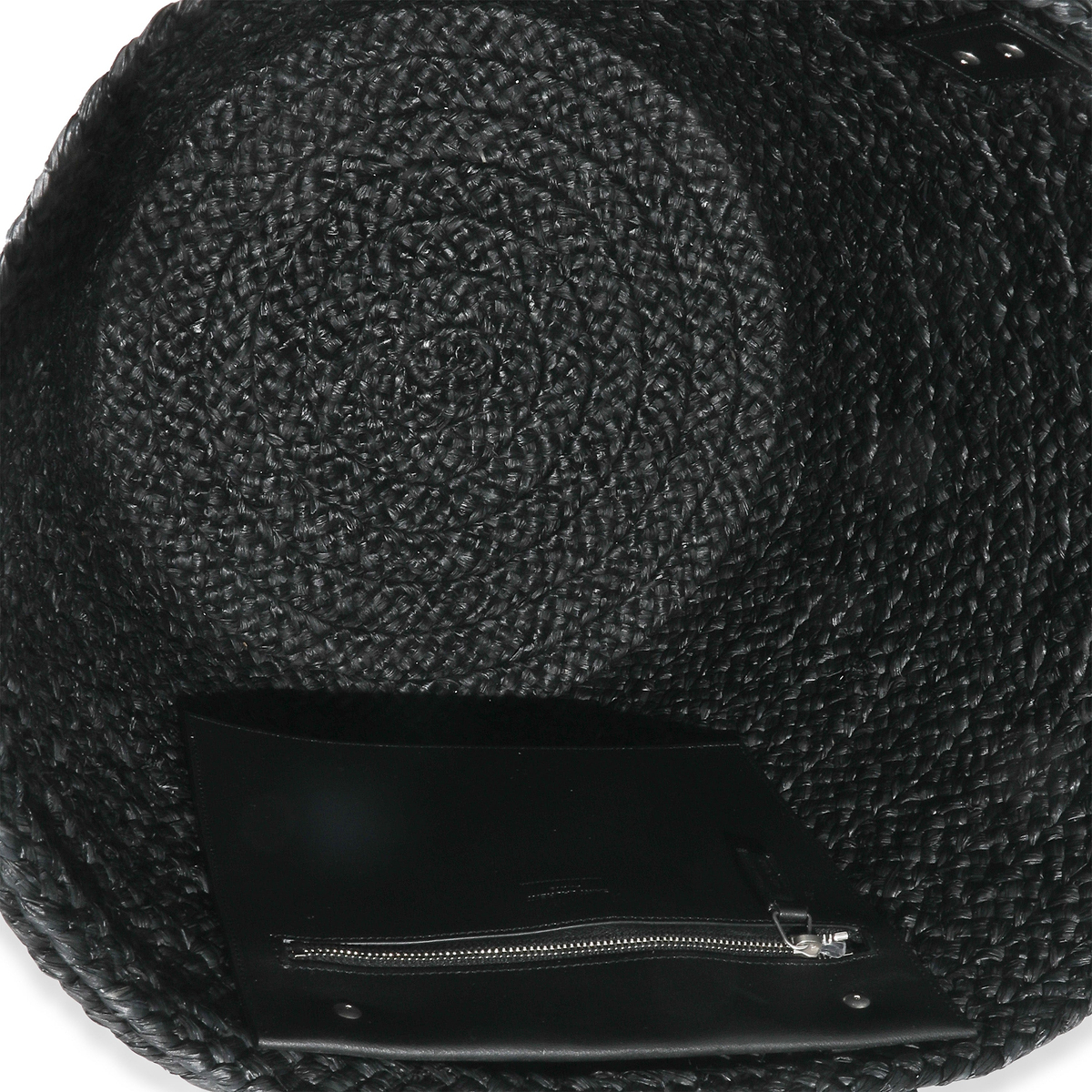 Saint Laurent Black Raffia Medium Panier Tote