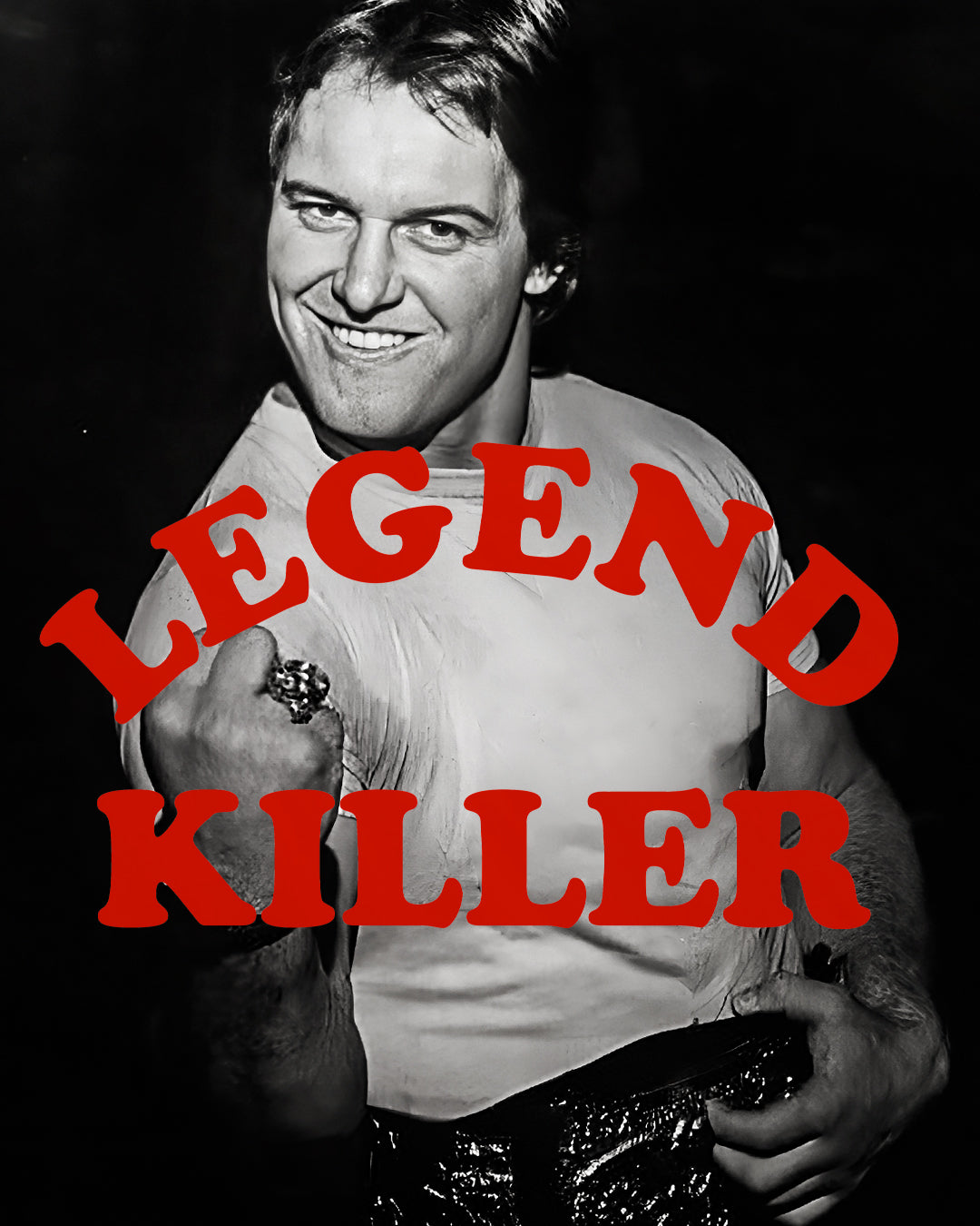 A smiling person with a ring and text 'Legend Killer' in red overlay.