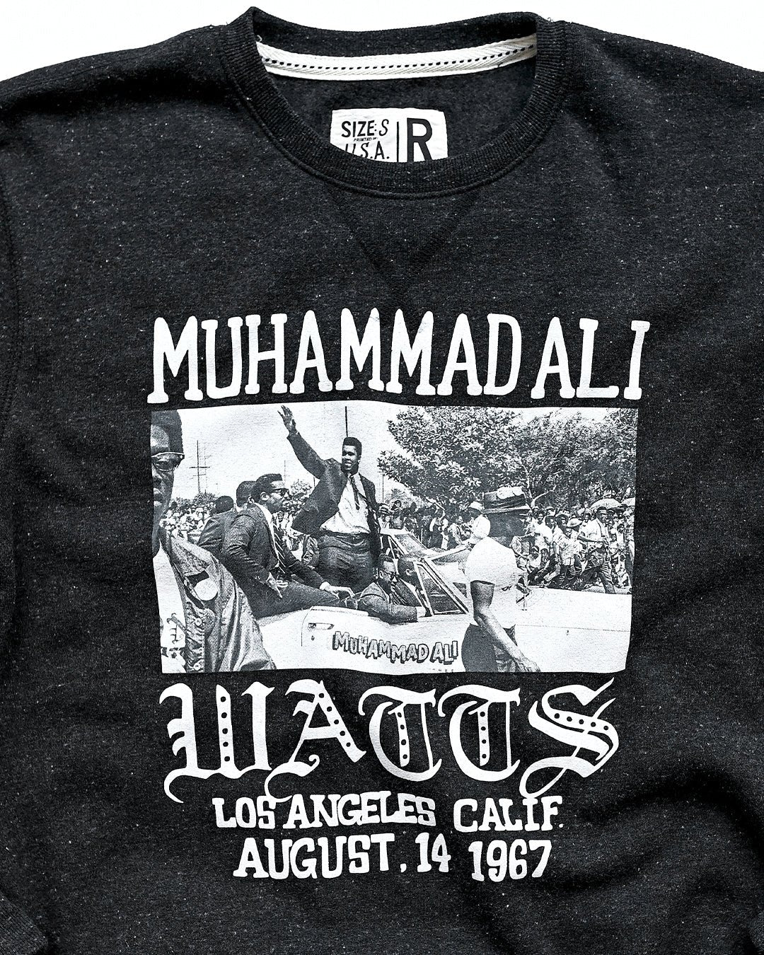 Ali 1967 Watts Photo Black Sweatshirt - Roots of Fight