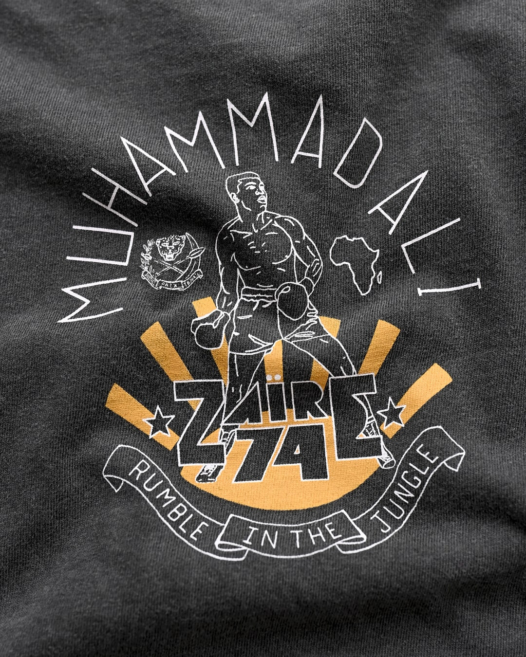 Ali Rumble in The Jungle Charcoal Long Sleeve Tee - Roots of Fight