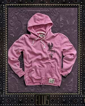 Elvis Eagle Pink PO Hoody - Roots of Fight