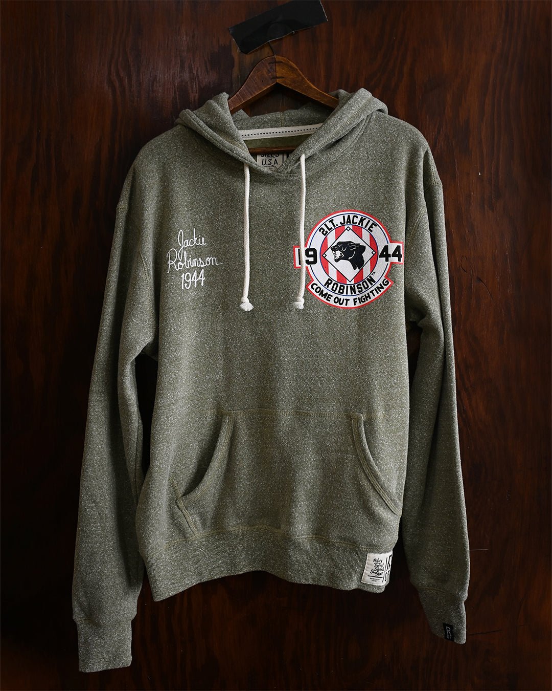 Jackie Robinson The Black Panthers Olive PO Hoody - Roots of Fight