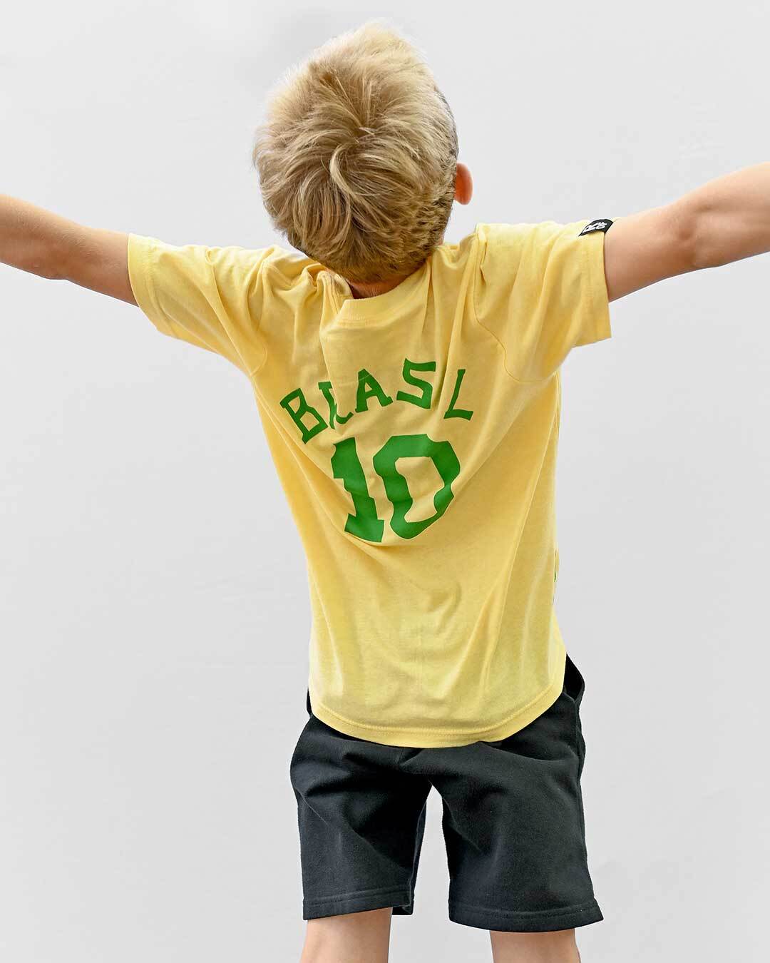 Pelé #10 Brasil Gold Kid's Tee - Roots of Fight