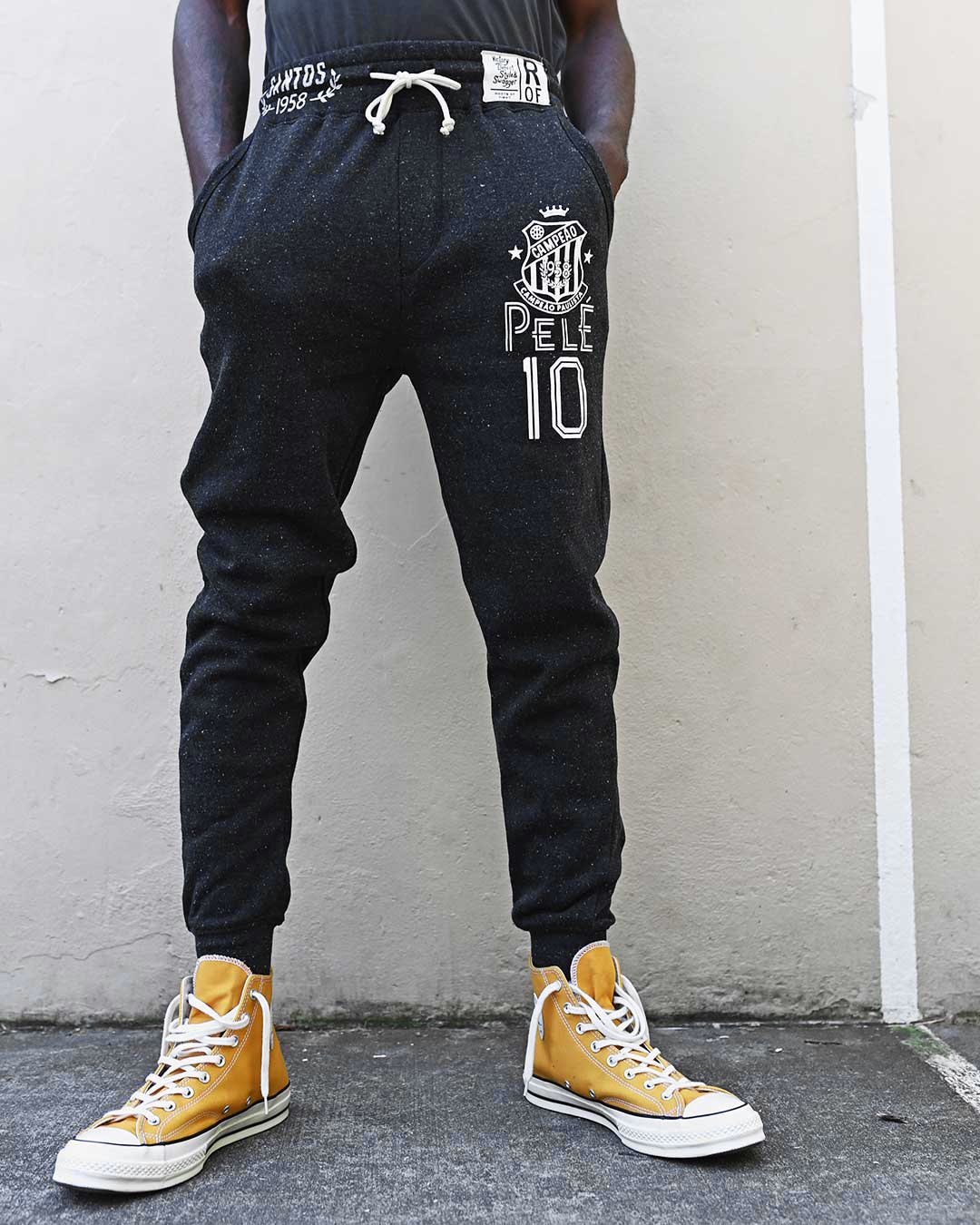 Pelé Santos Black Sweatpants - Roots of Fight