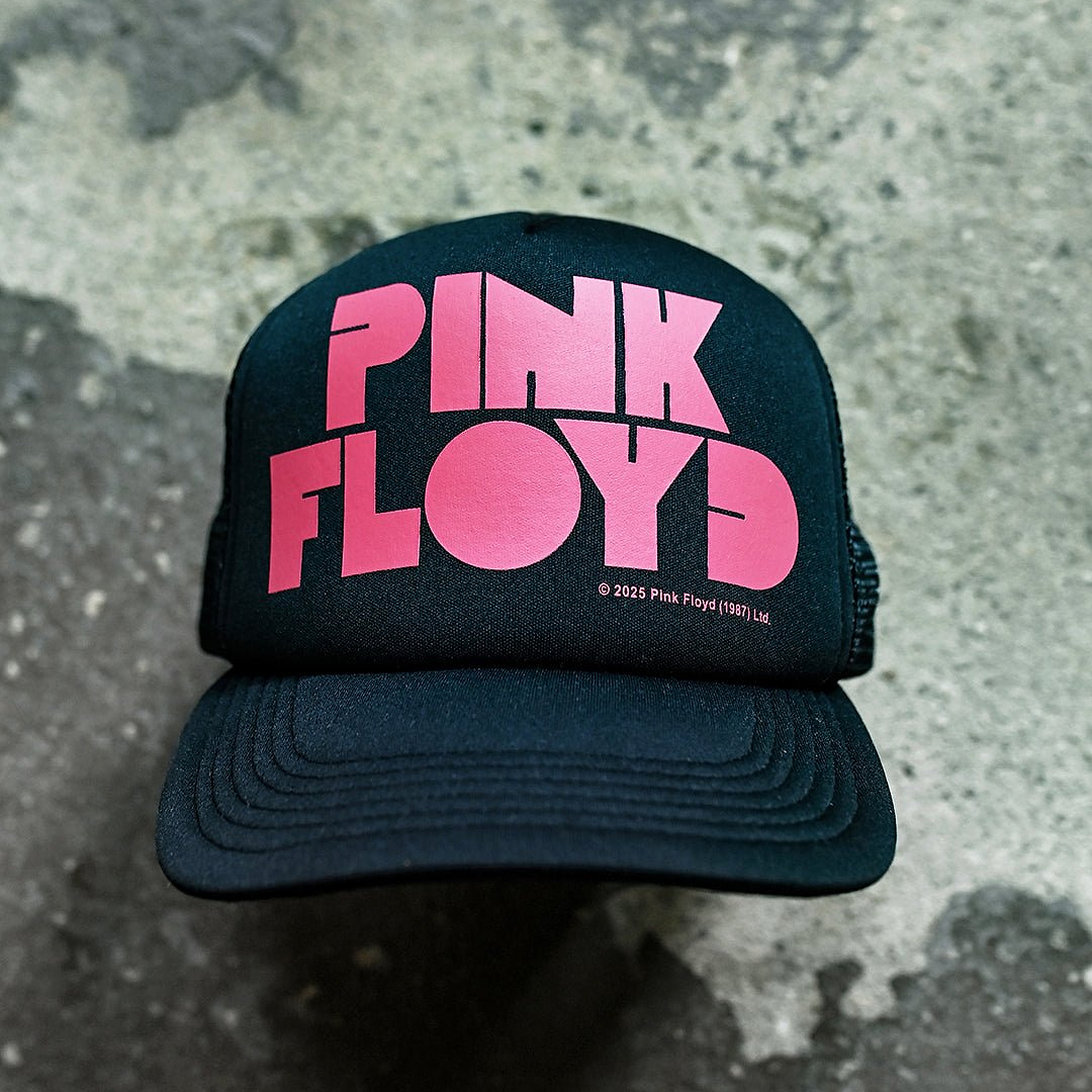 70s Retro Rock Pink Floyd Embroidered Patch Trucker Mesh Snapback Cap Hat UK Fan Pink Floyd Trucker Cap | Pink Floyd Headwear | Amplified main image 3