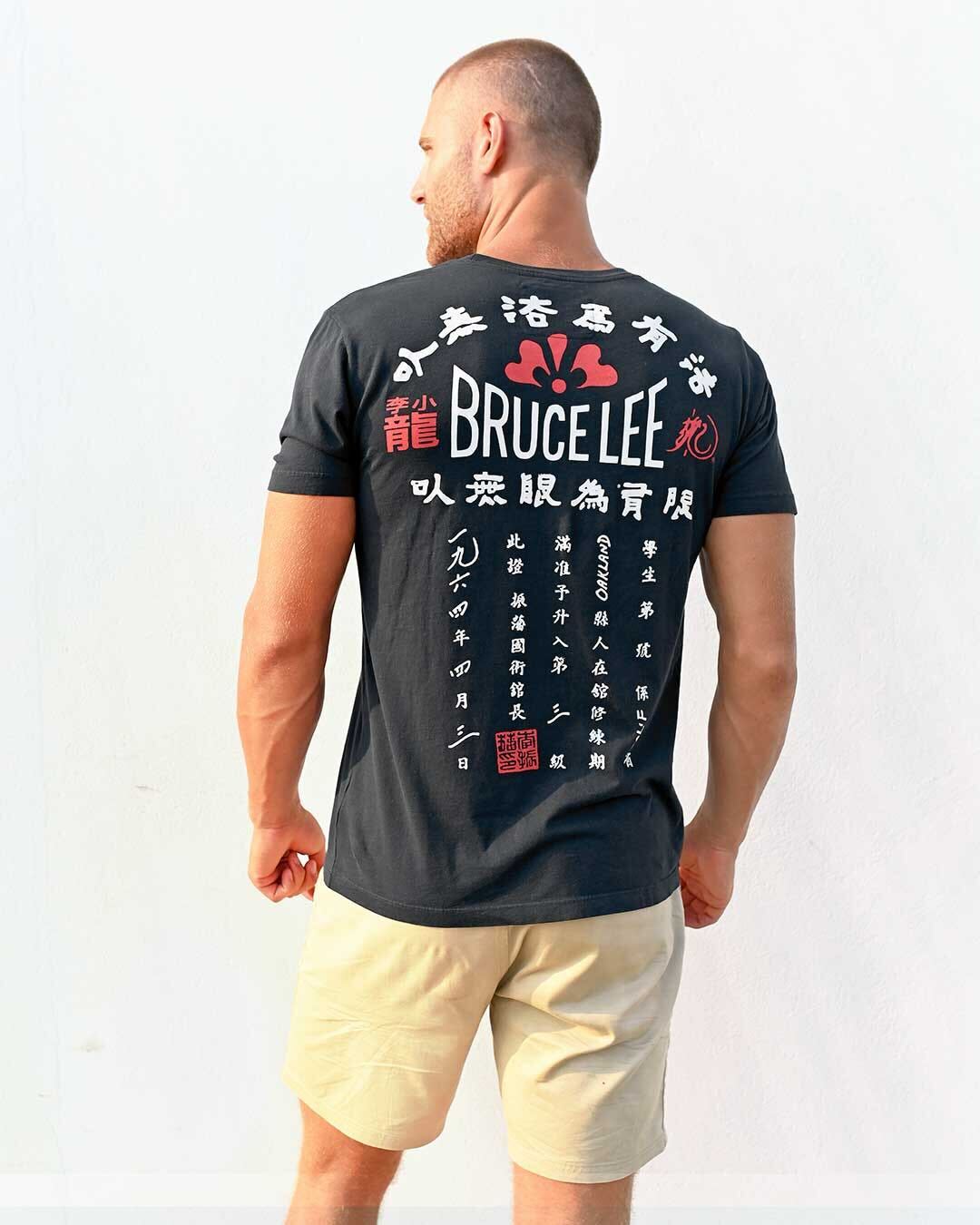 Bruce Lee 'Using No Way as Way' Black Tee - Roots of Fight Canada