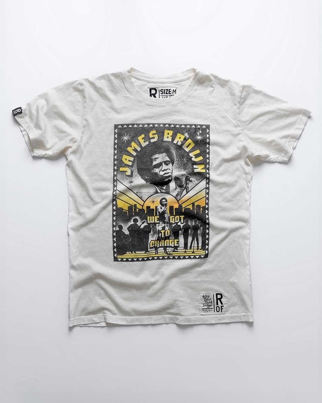 James Brown 'We Got To Change' White Tee - Roots of Fight