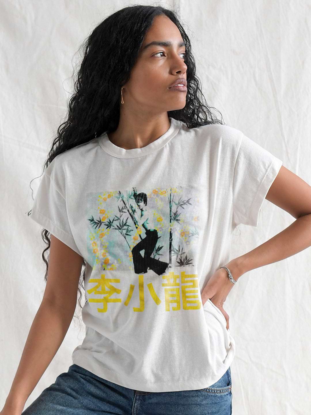 Bruce Lee Vintage Pose Women's White Tee