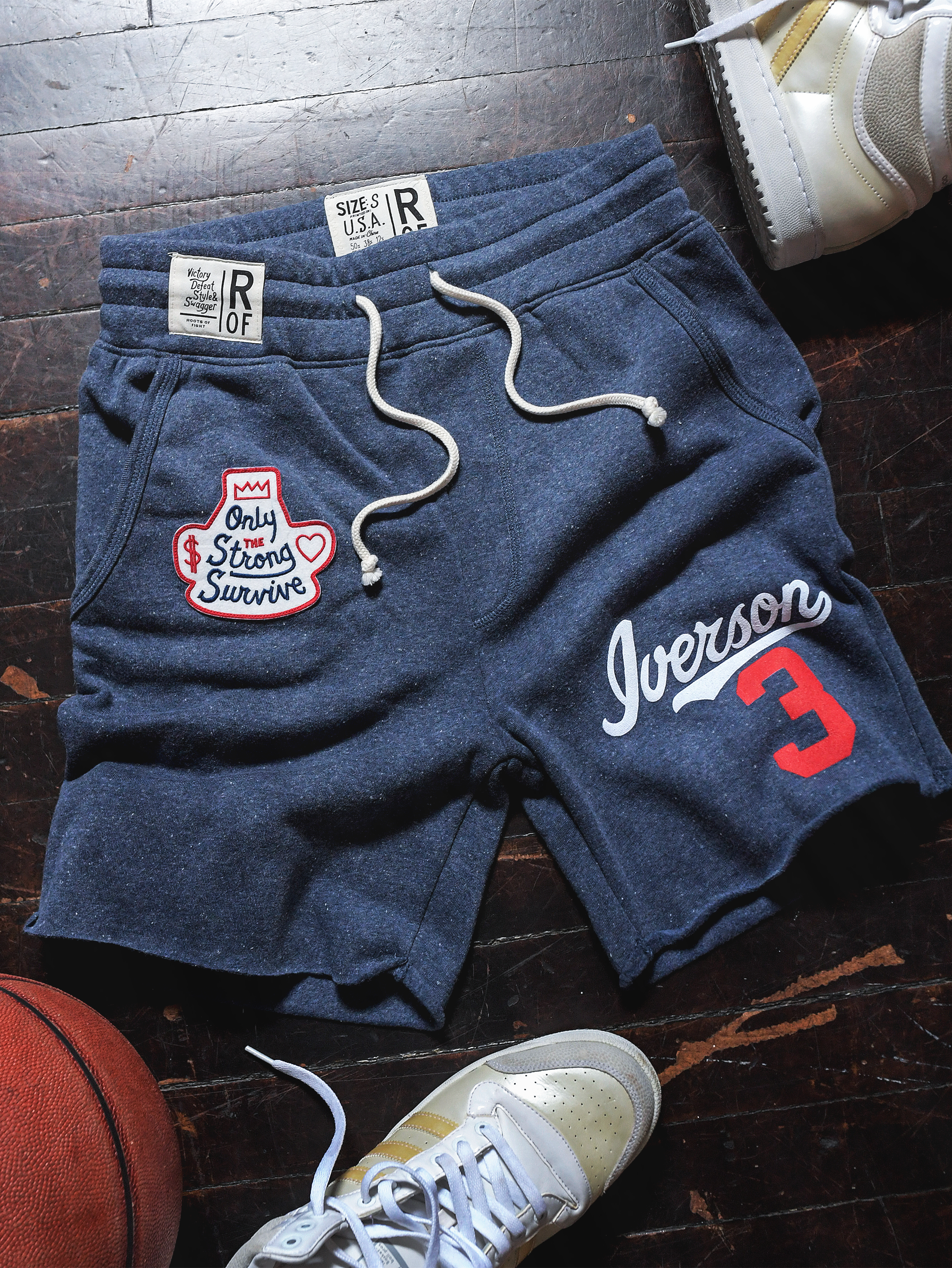 Allen Iverson Only Strong Survive Navy Shorts