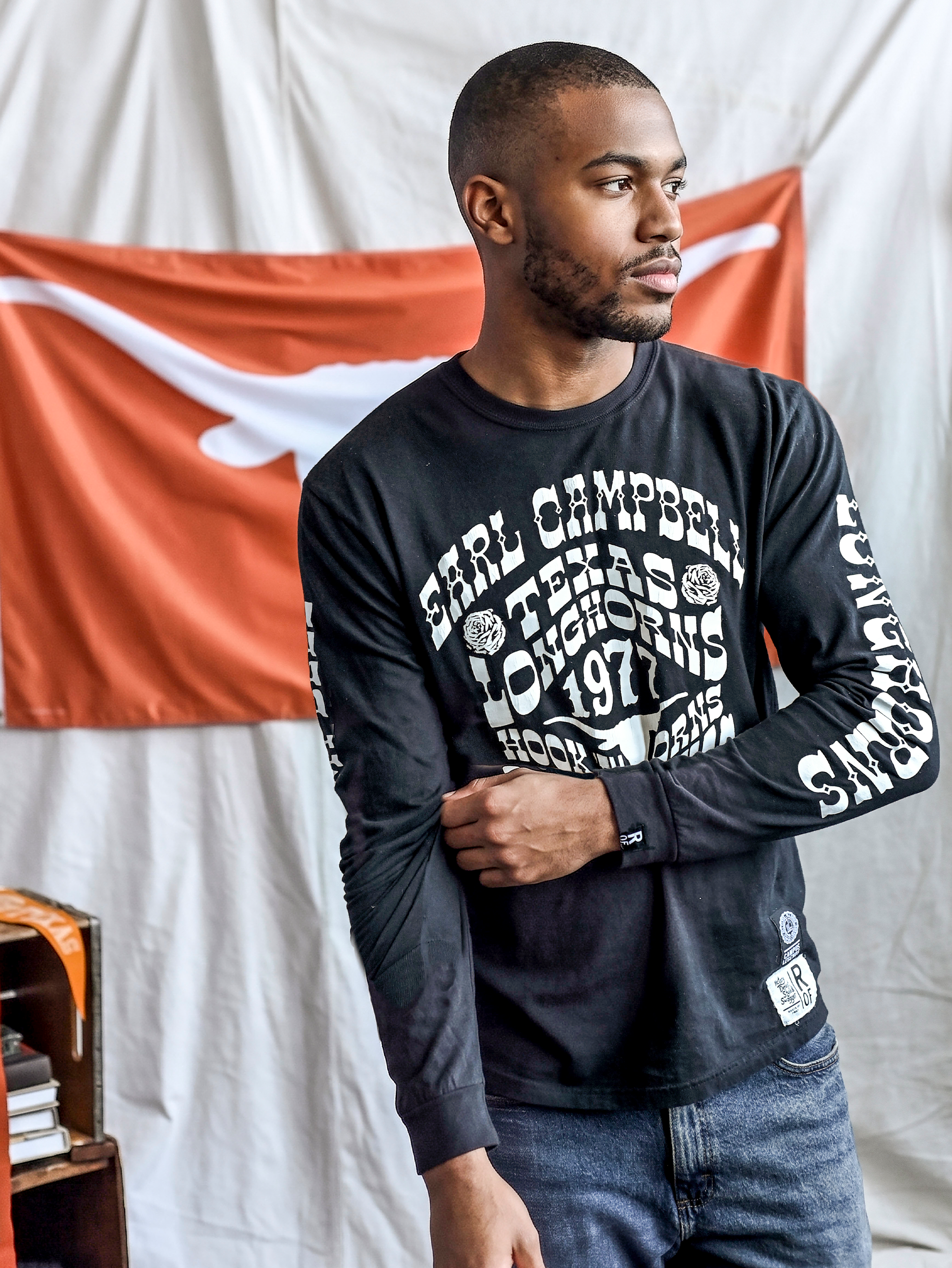 UT - Earl Campbell Longhorns Black Long Sleeve Tee