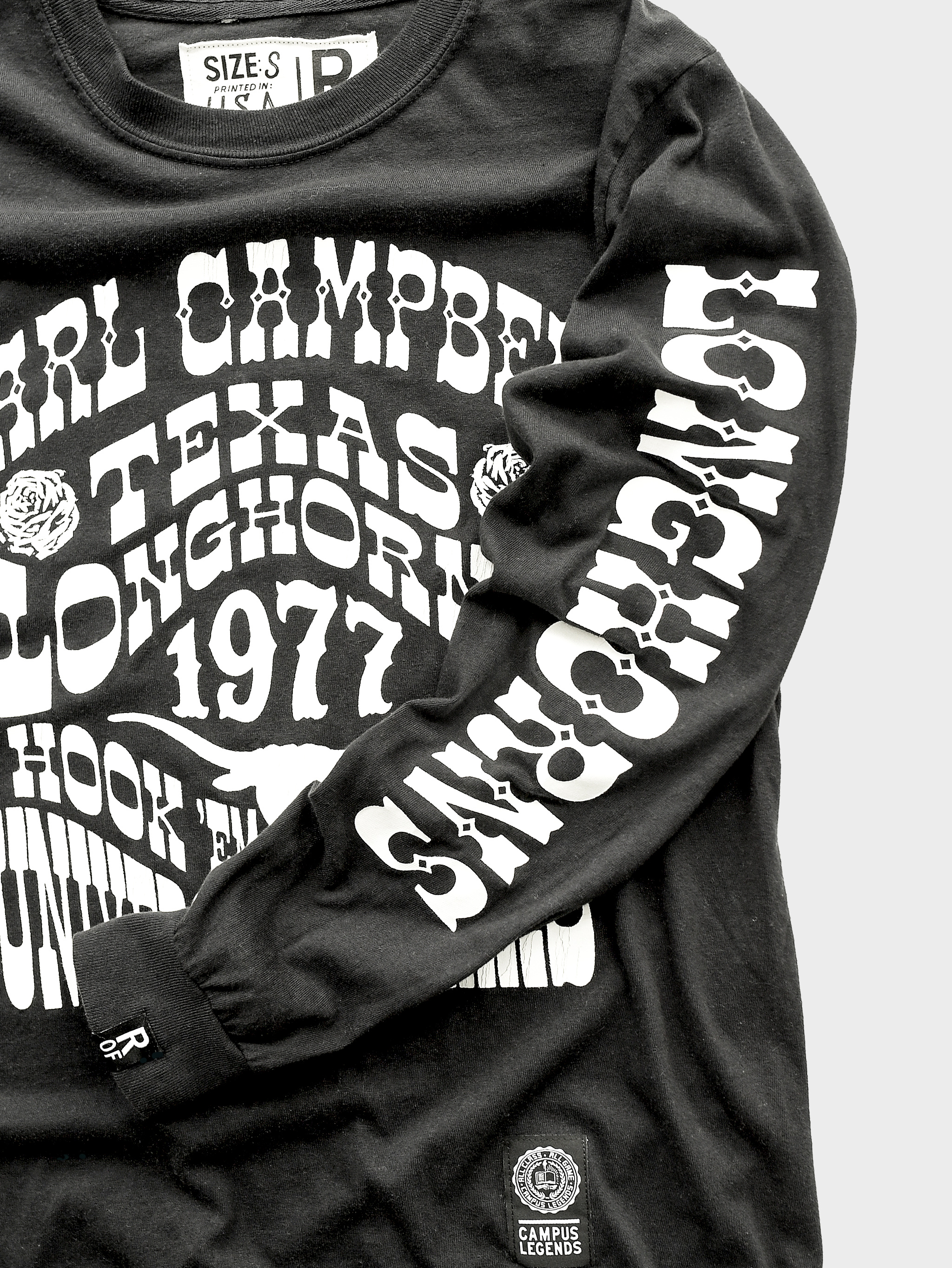 UT - Earl Campbell Longhorns Black Long Sleeve Tee
