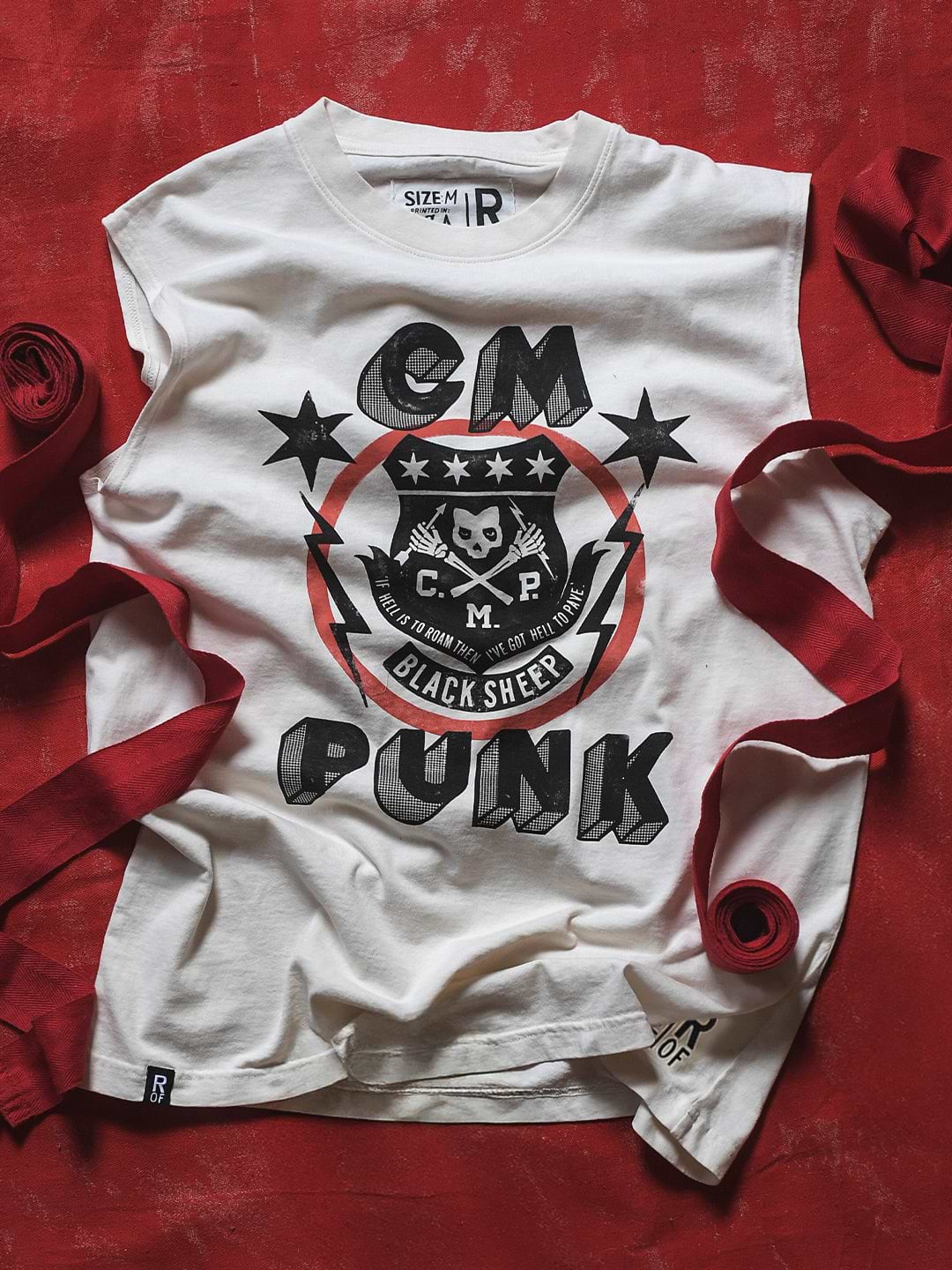 CM Punk 'Black Sheep' White Muscle Tee
