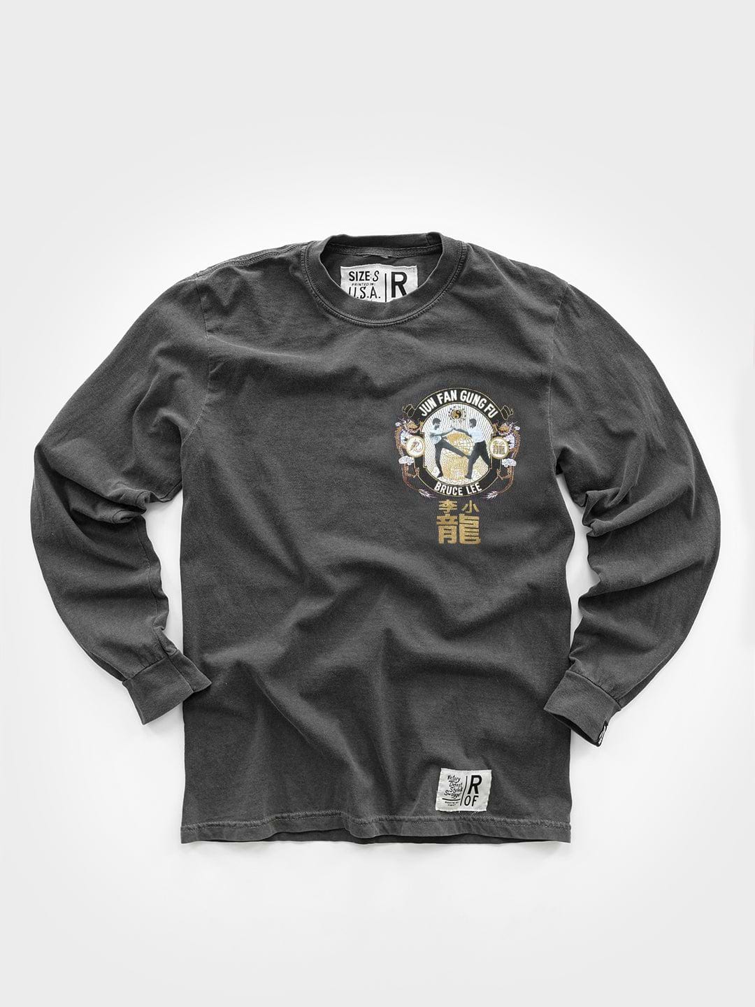 Bruce Lee Jun Fan Gung Fu Charcoal Long Sleeve Tee - Roots of Fight Canada