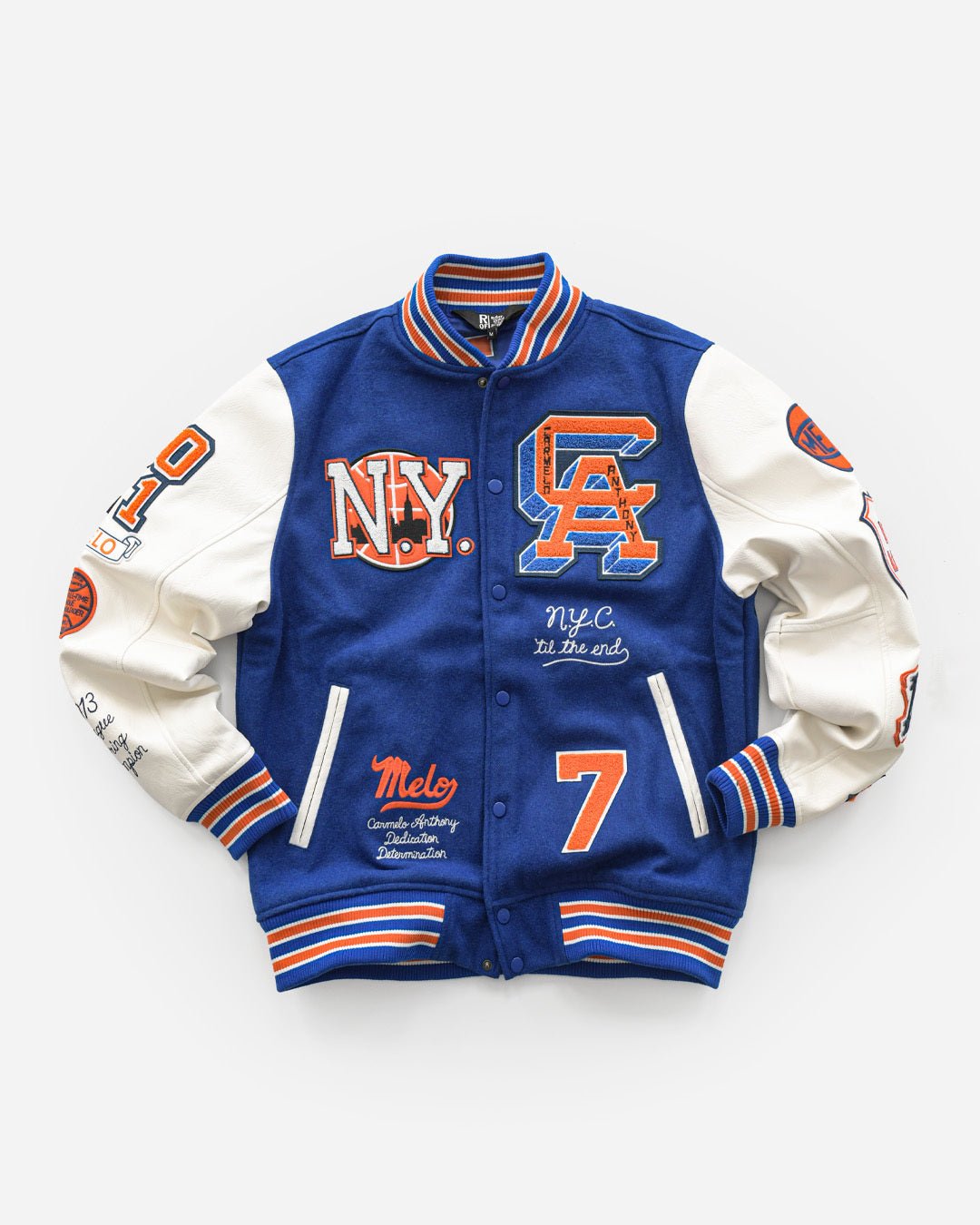 C. Anthony New York Blue Varsity Jacket - Roots of Fight Canada