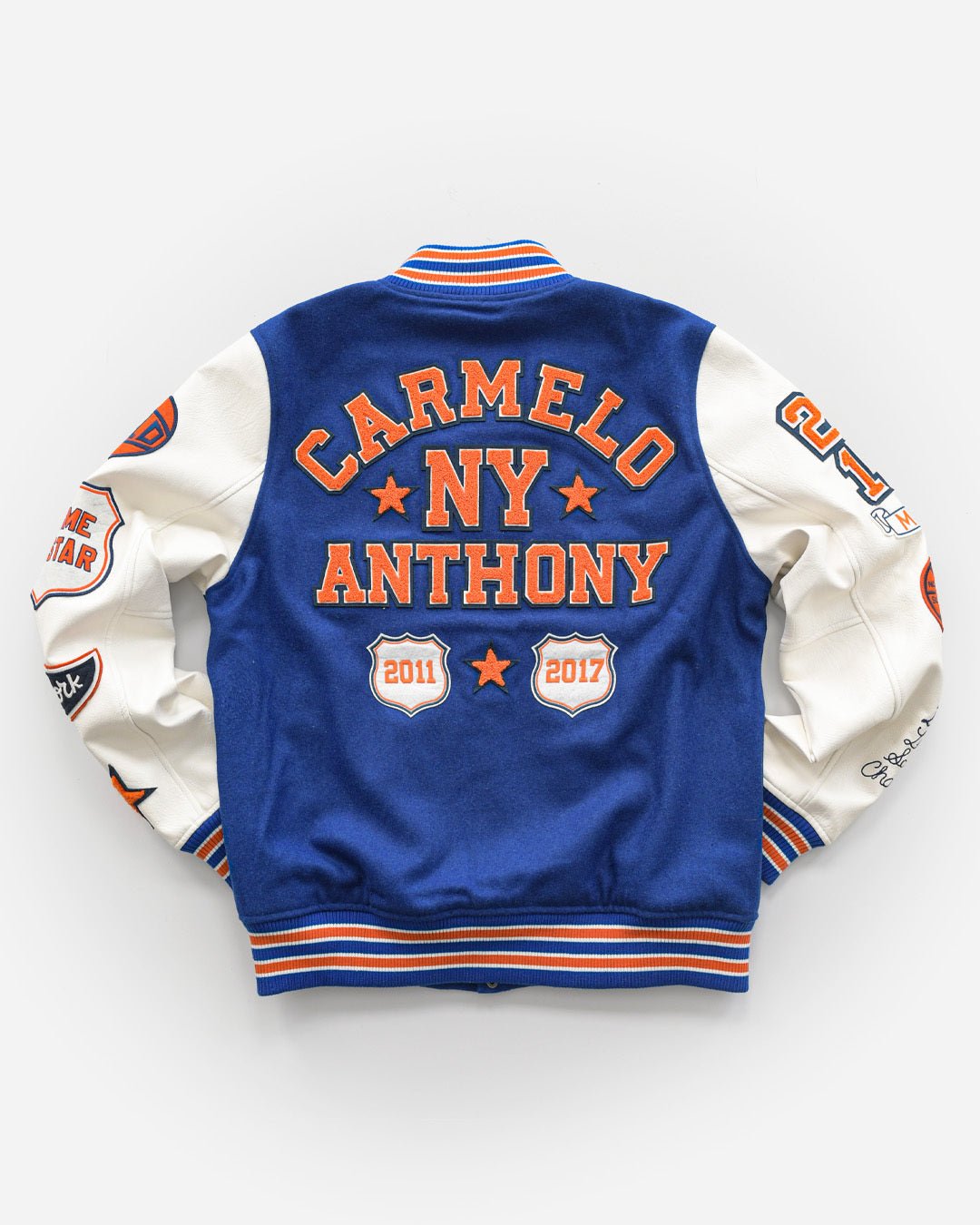 C. Anthony New York Blue Varsity Jacket - Roots of Fight Canada