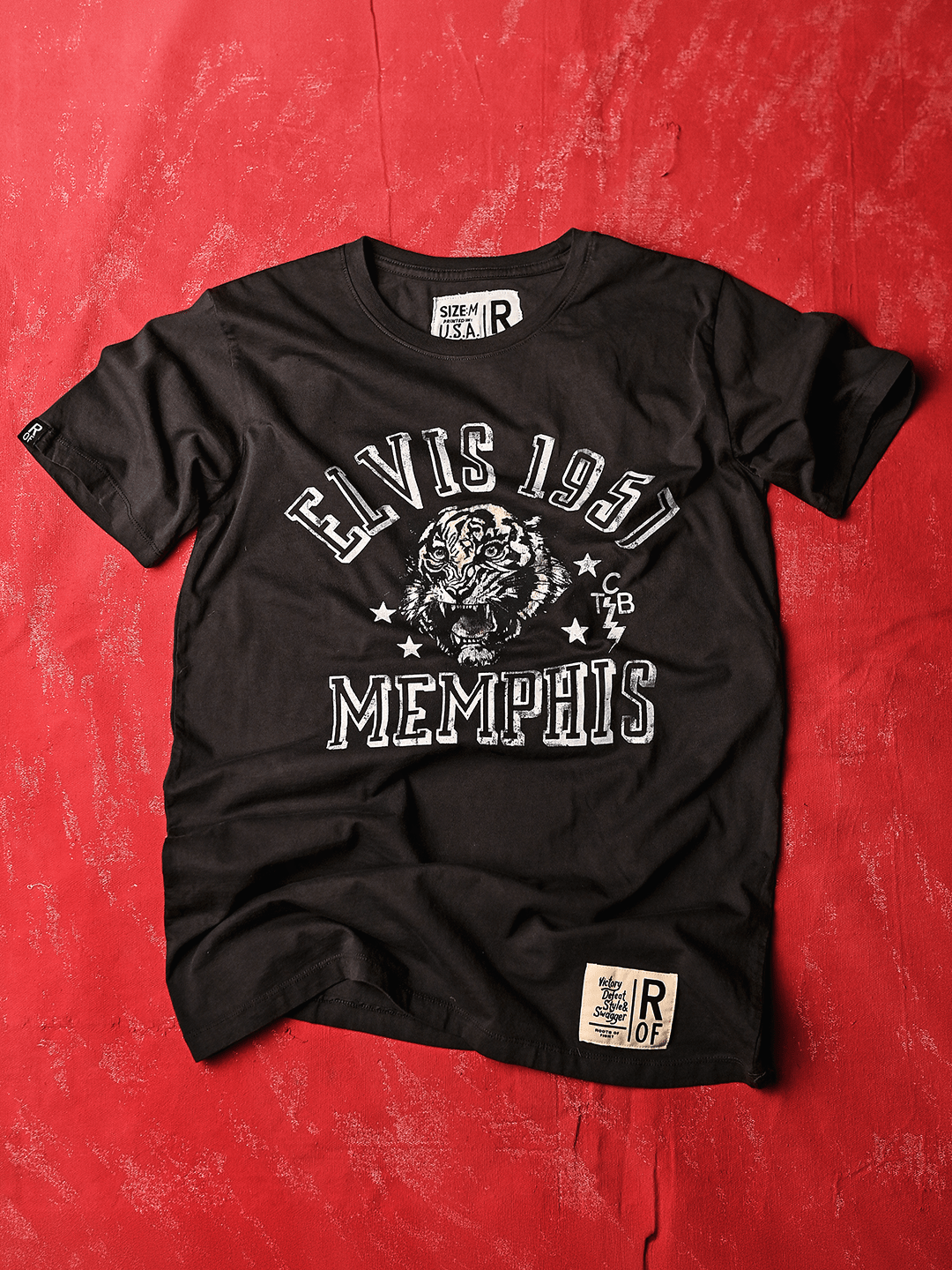 Elvis 1957 Tiger Black Tee - Roots of Fight Canada