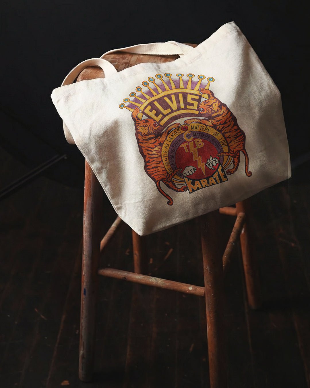 Elvis TCB Karate Ivory Tote Bag - Roots of Fight Canada