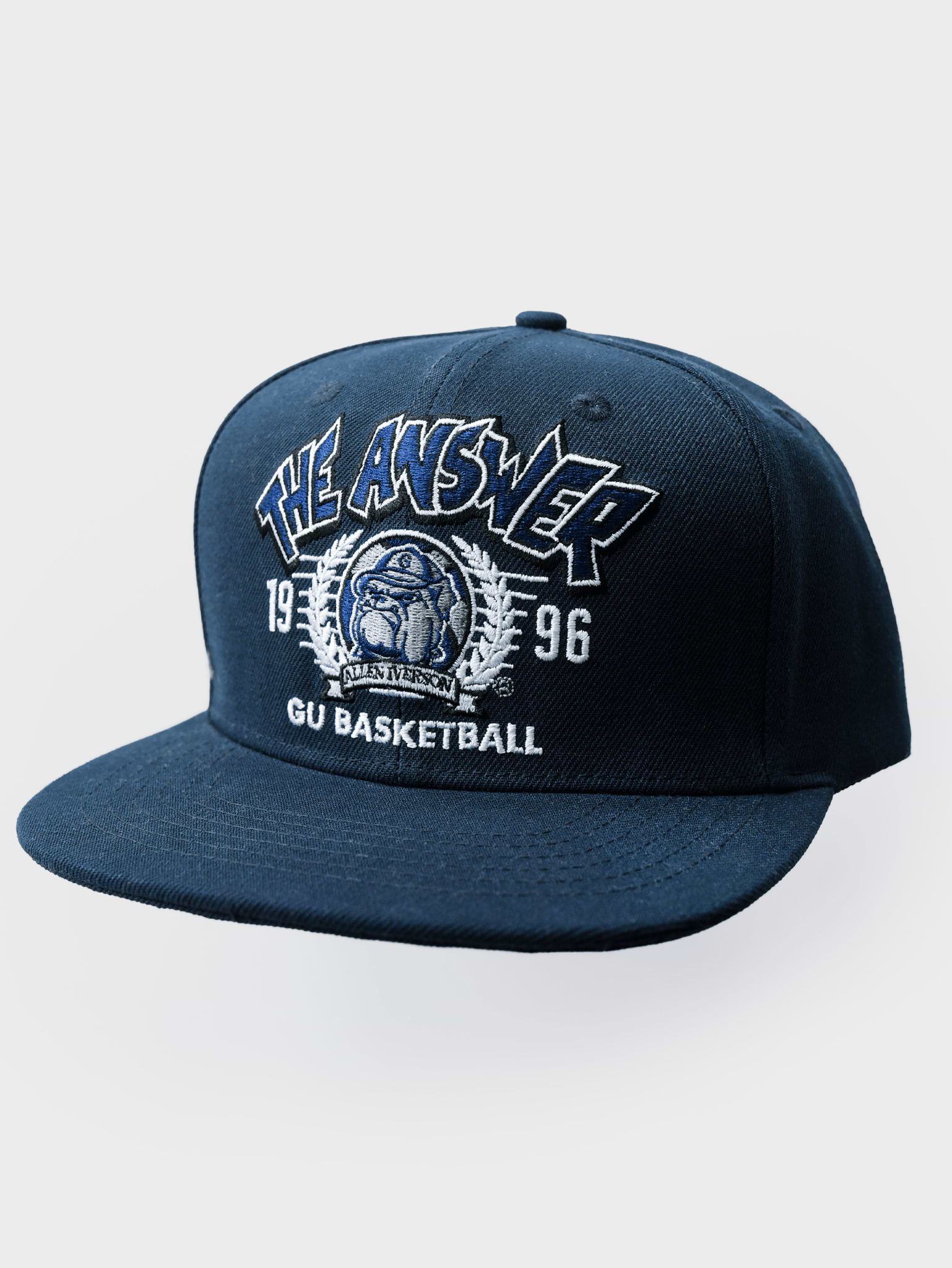 GU - Allen Iverson Hoyas ‘96 Navy Snapback Hat - Roots of Fight Canada