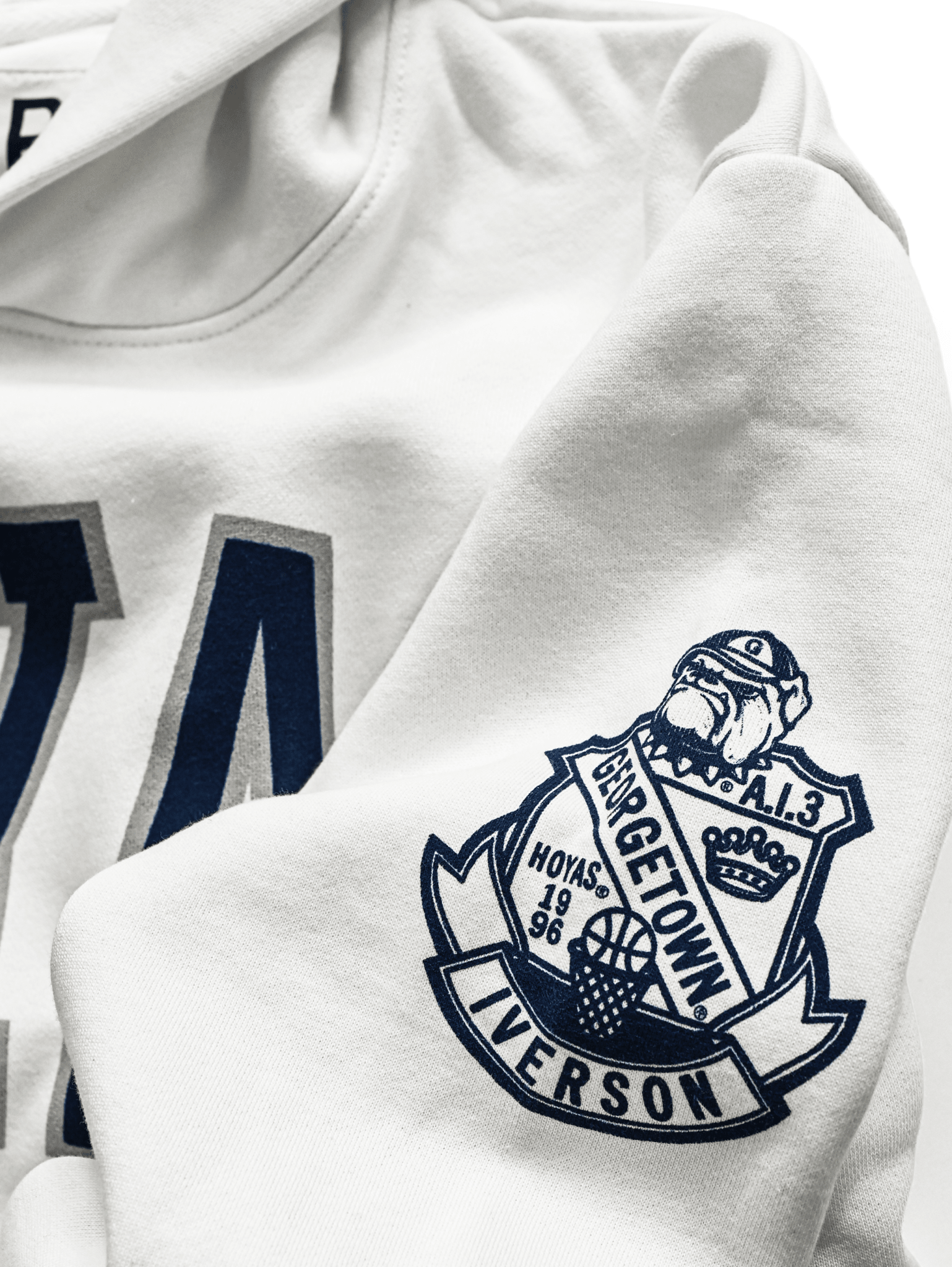 GU - Allen Iverson Hoyas White Heavyweight PO Hoody - Roots of Fight Canada