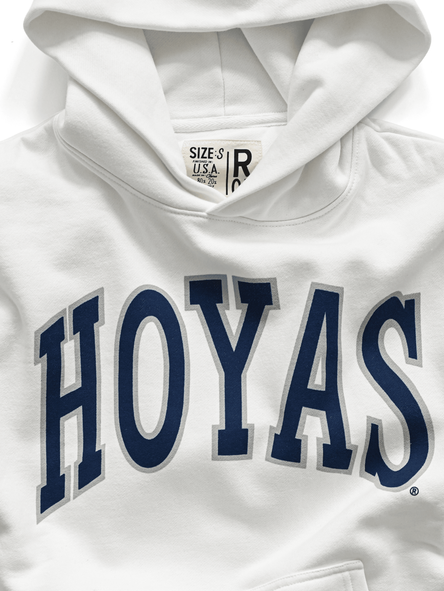 GU - Allen Iverson Hoyas White Heavyweight PO Hoody - Roots of Fight Canada