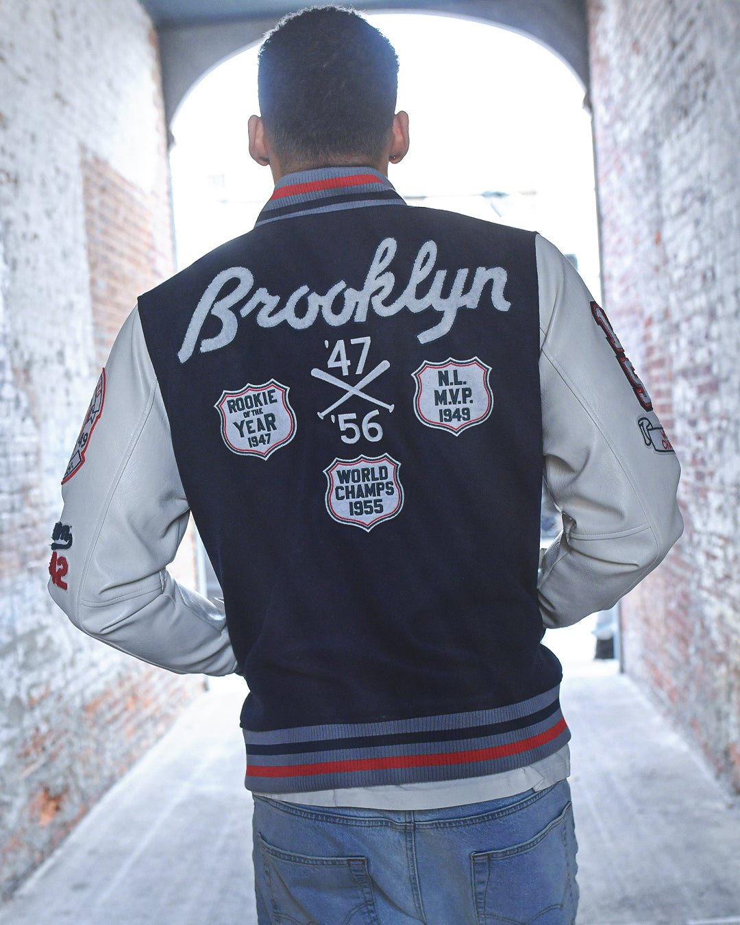 J. Robinson Brooklyn Blue Varsity Jacket - Roots of Fight Canada