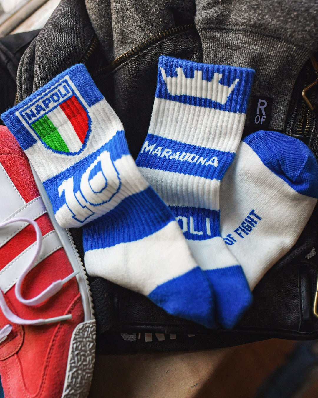 Maradona Napoli 10 Striped Socks - Roots of Fight Canada