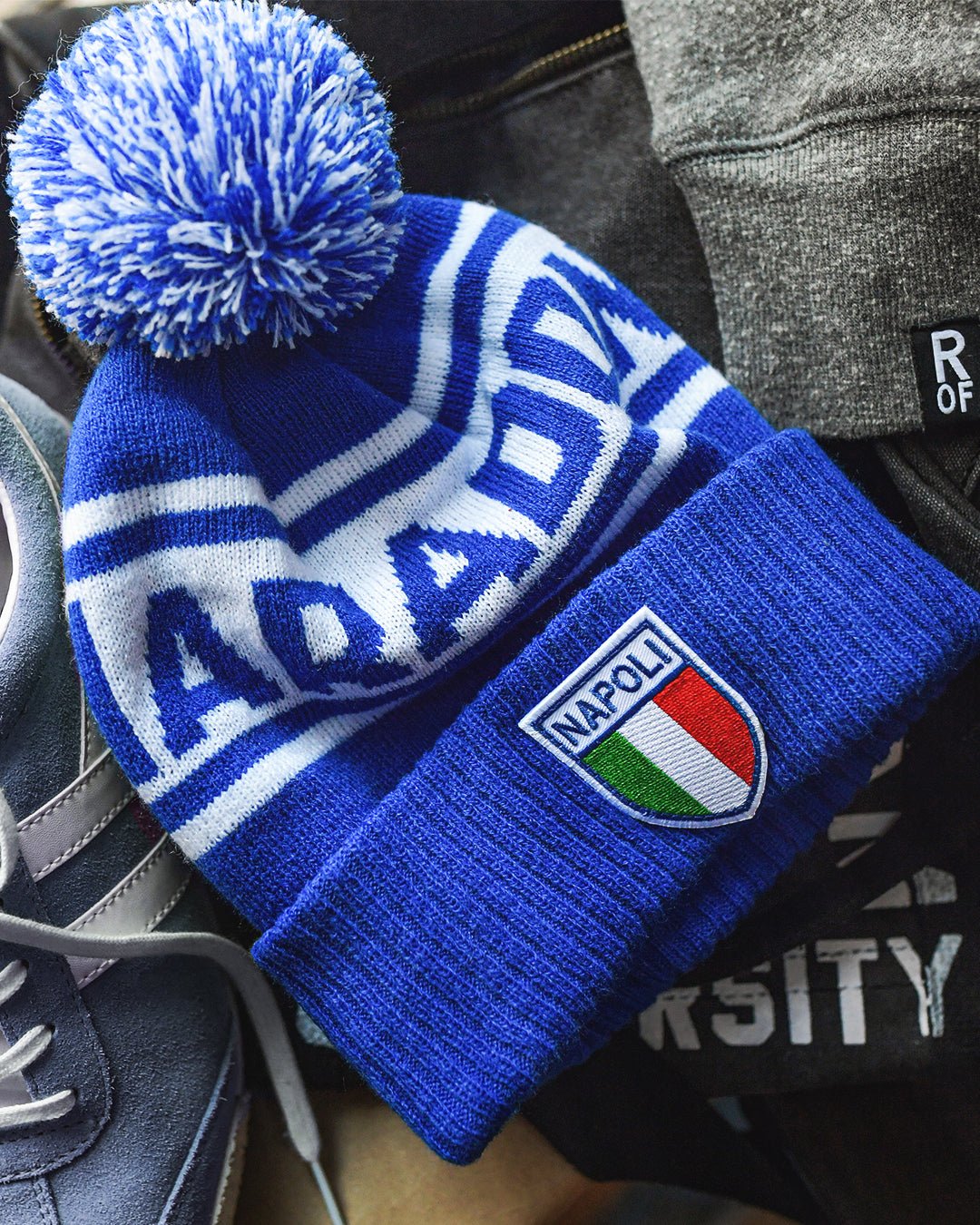 Maradona Napoli Blue Pom Pom Beanie - Roots of Fight Canada