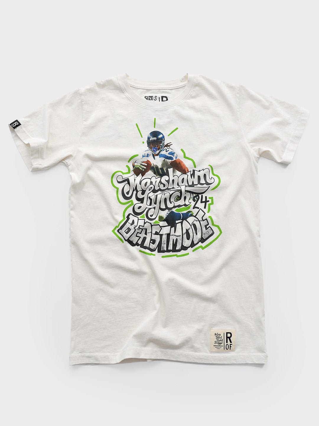 Marshawn Lynch Beastmode White Tee - Roots of Fight Canada