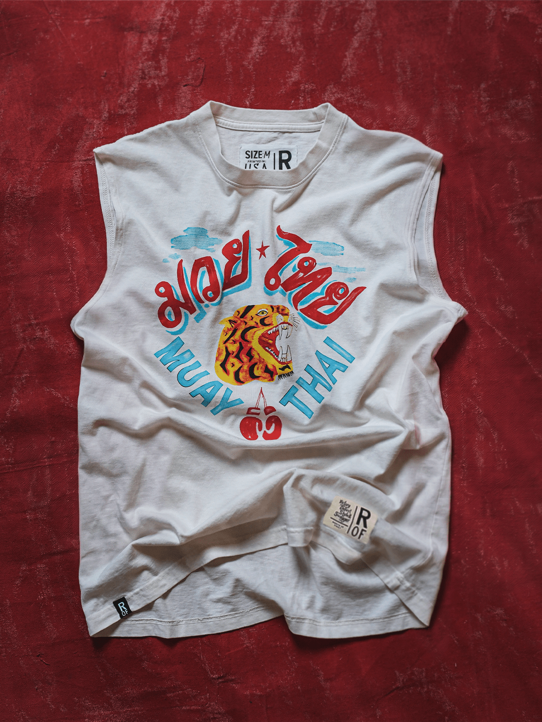 Muay Thai White Muscle Tee - Roots of Fight Canada