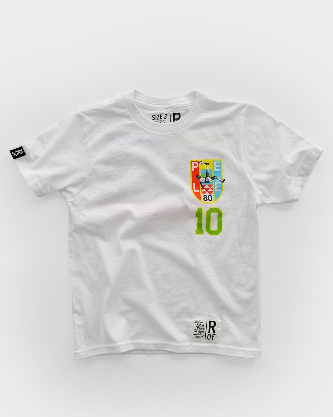 Pelé 10 Brasil White Kid's Tee - Roots of Fight Canada