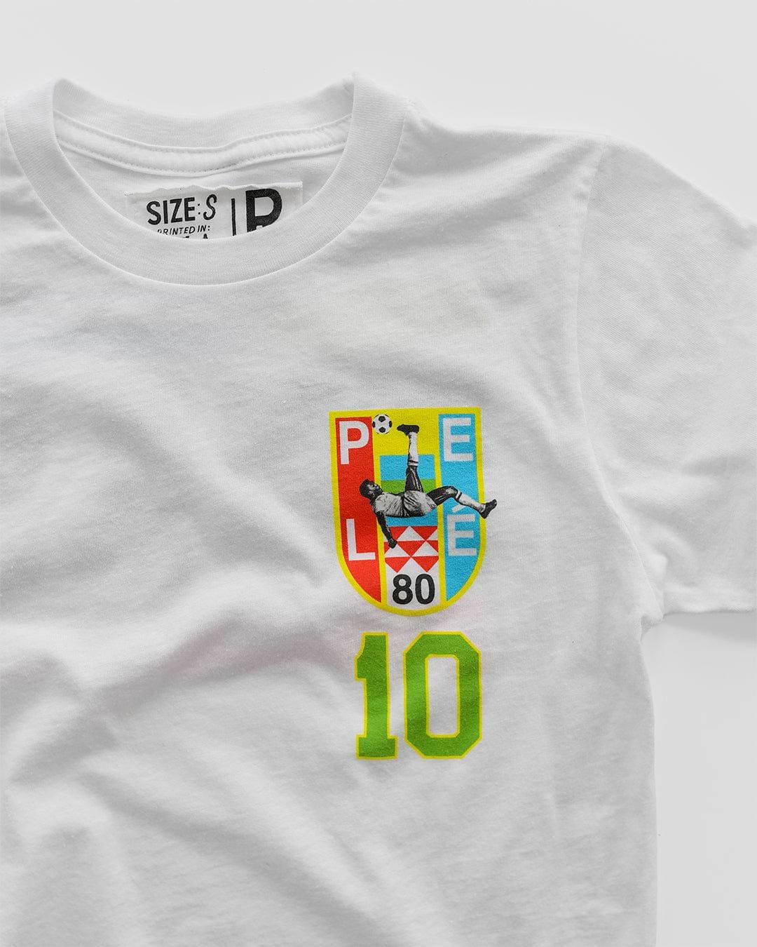 Pelé 10 Brasil White Kid's Tee - Roots of Fight Canada