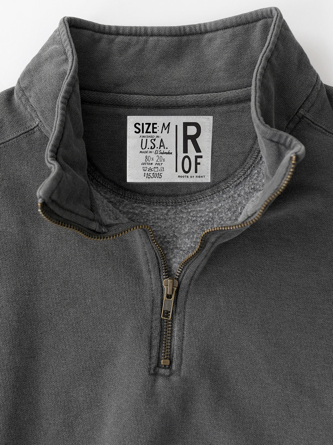 Premium Midweight Quarter - Zip Charcoal Sweatshirt - Roots of Fight Canada