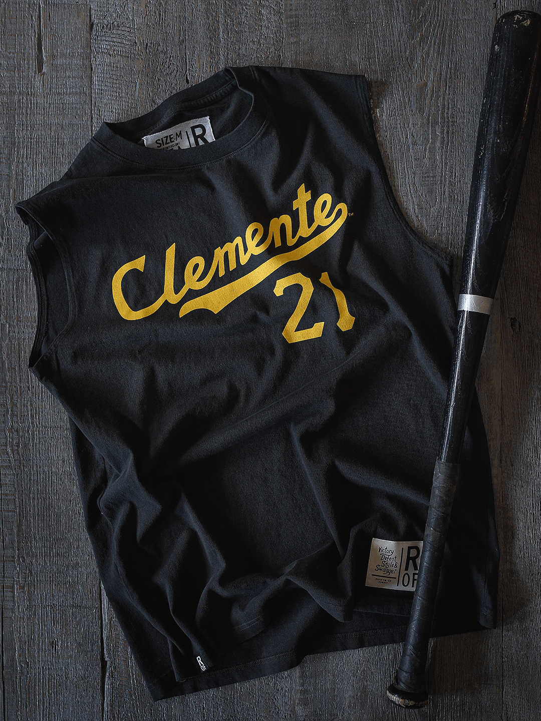 Roberto Clemente 21 Black Muscle Tee - Roots of Fight Canada
