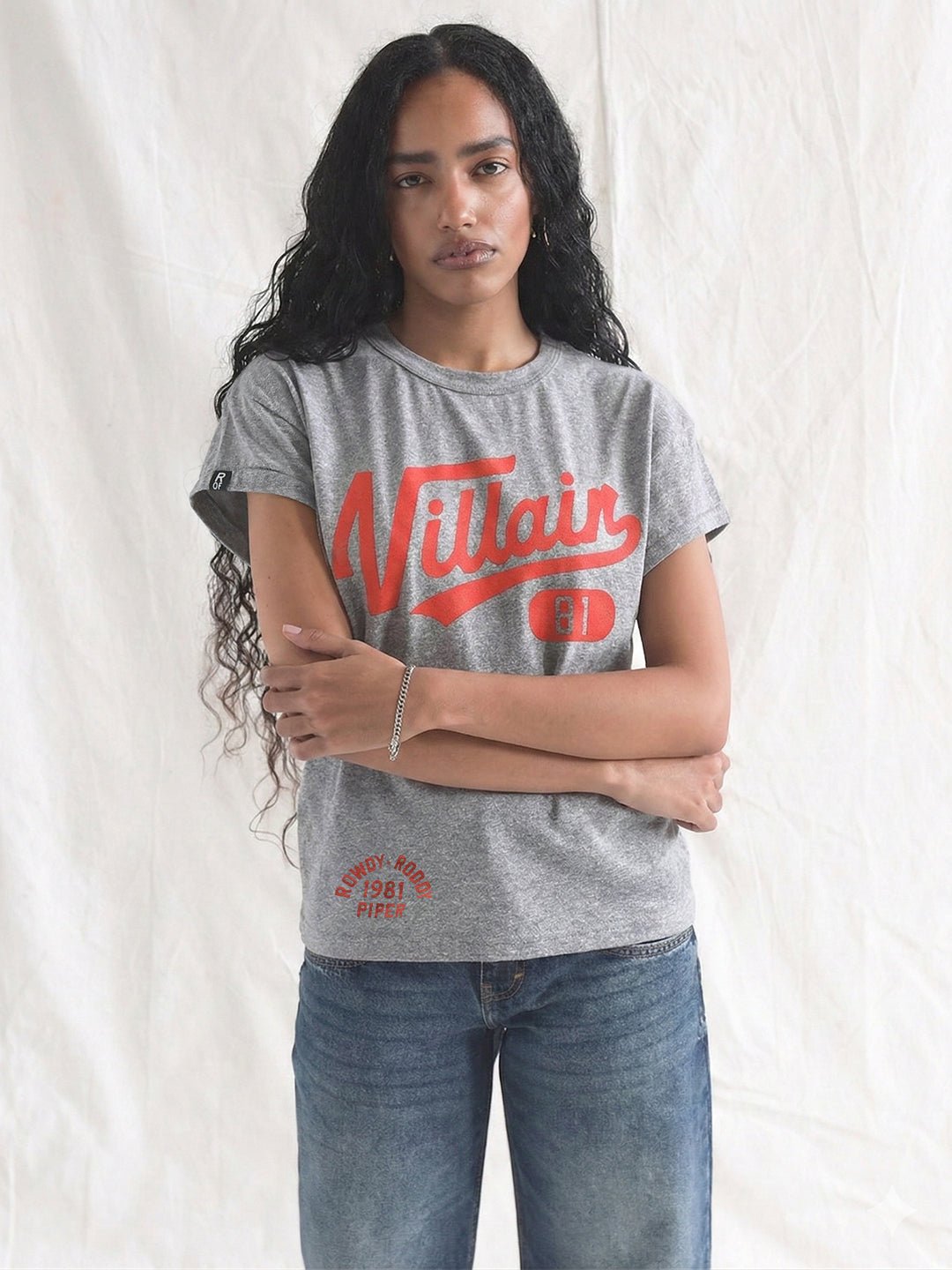 Roddy Piper Villain Women's Grey Tee - Roots of Fight Canada