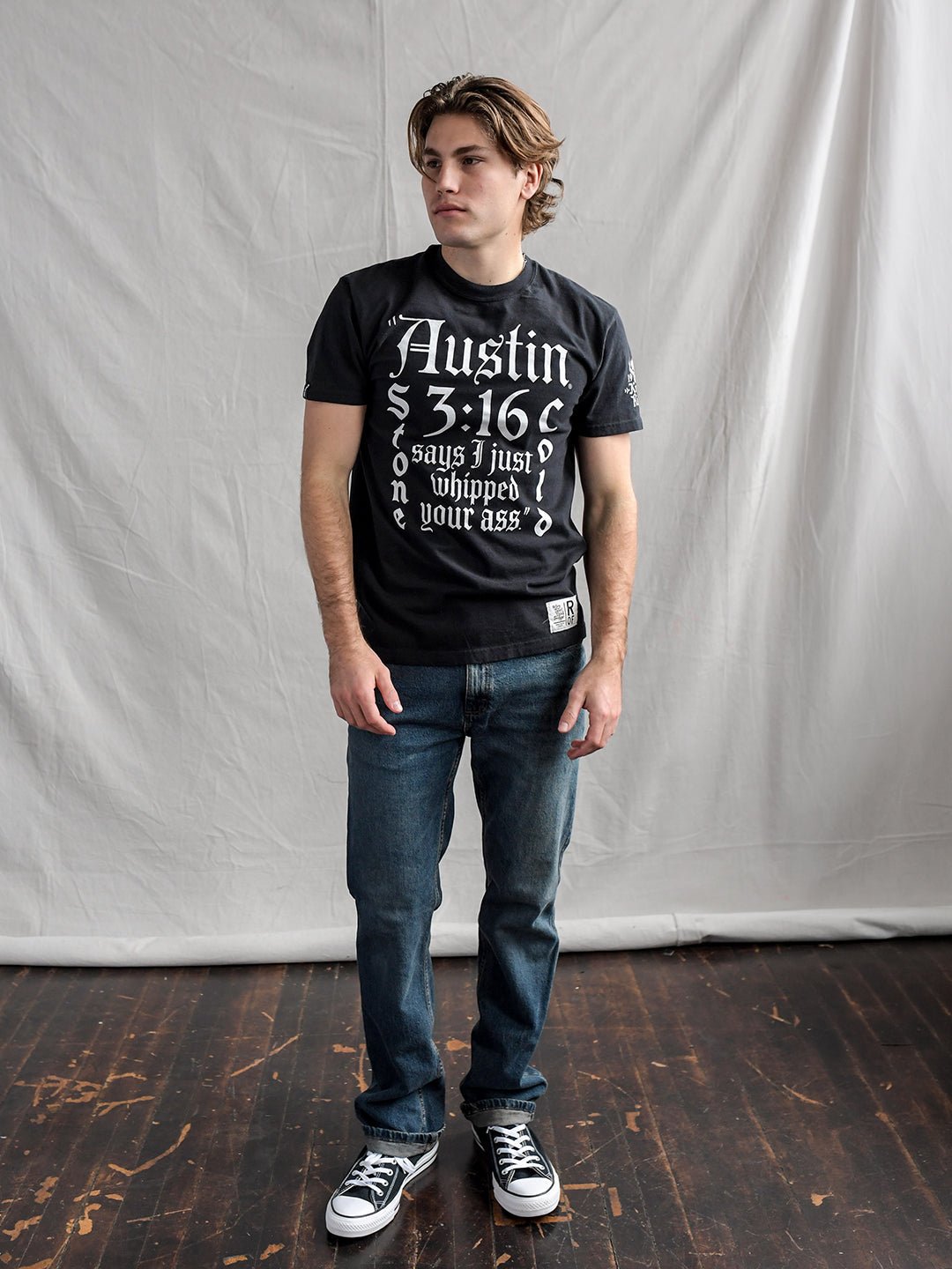 Stone Cold King '96 Black Midweight Tee - Roots of Fight Canada