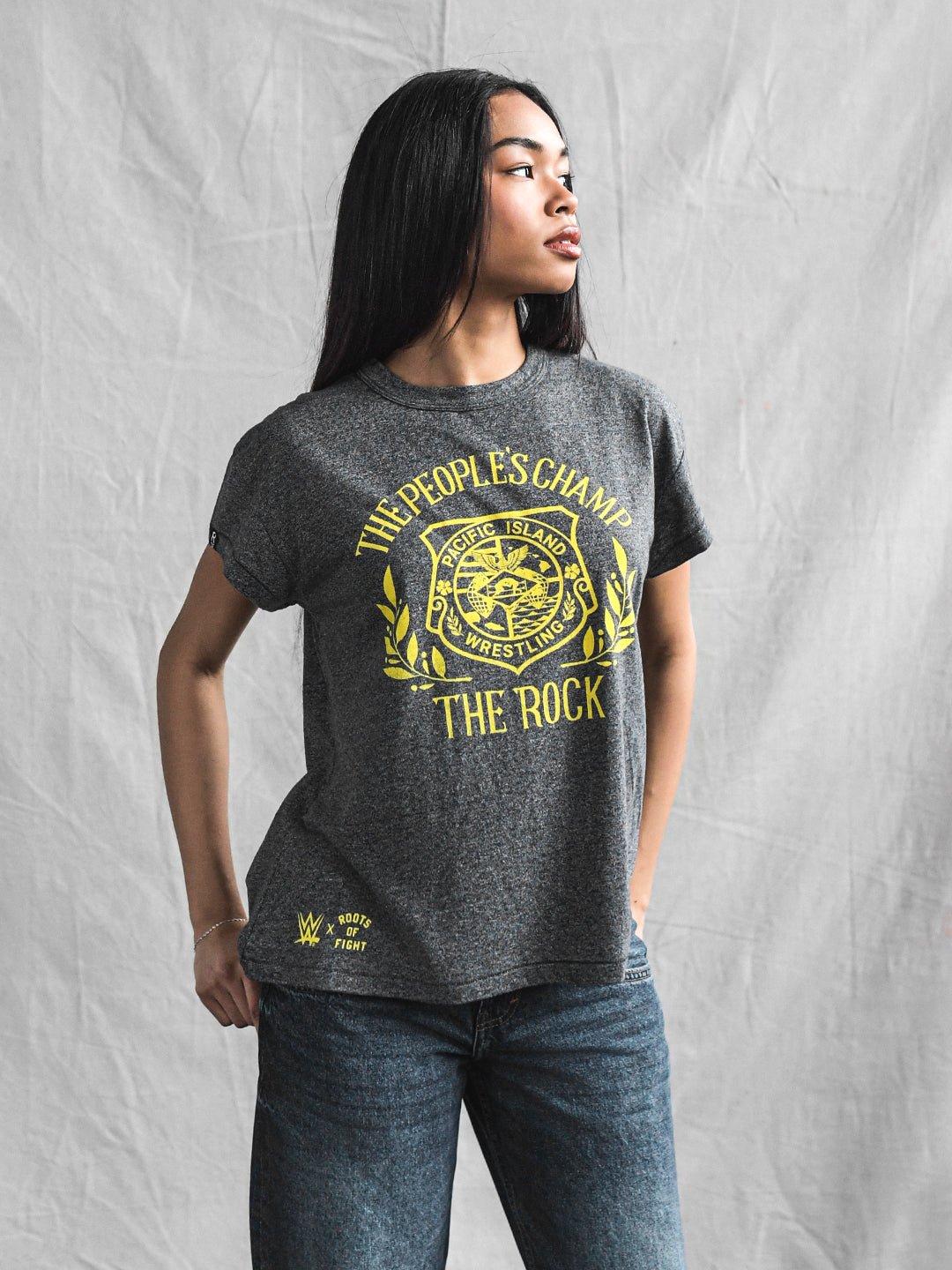 The Rock People's Champ Black Women's Tee - Roots of Fight Canada
