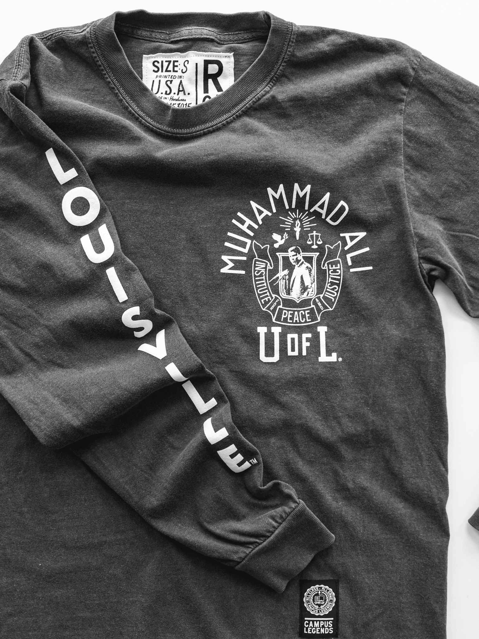 UofL - Ali Peace & Justice Charcoal Long Sleeve Tee - Roots of Fight Canada