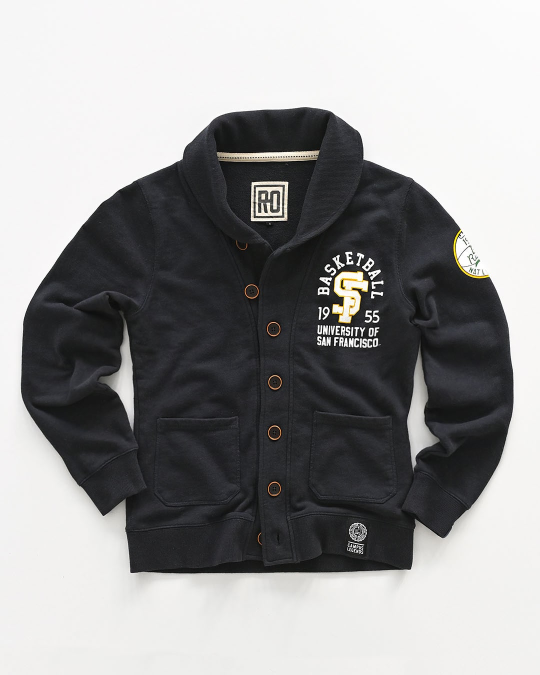 USF - Bill Russell '55 Black Cardigan - Roots of Fight Canada
