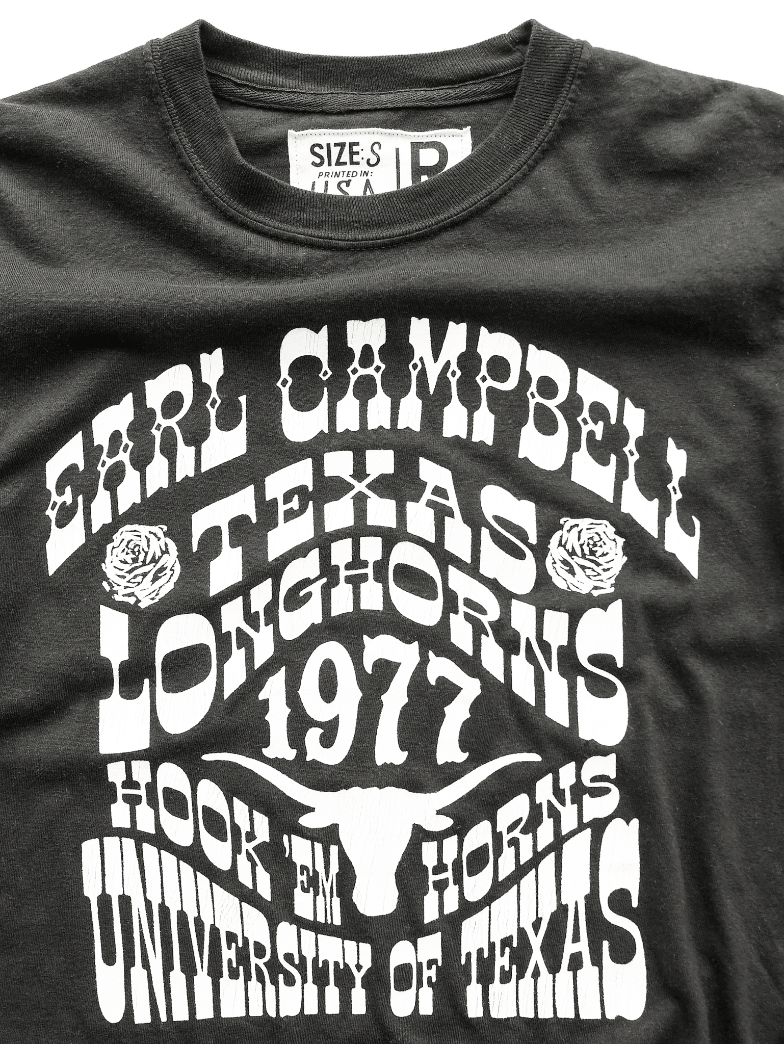 UT - Earl Campbell Longhorns Black Long Sleeve Tee - Roots of Fight Canada