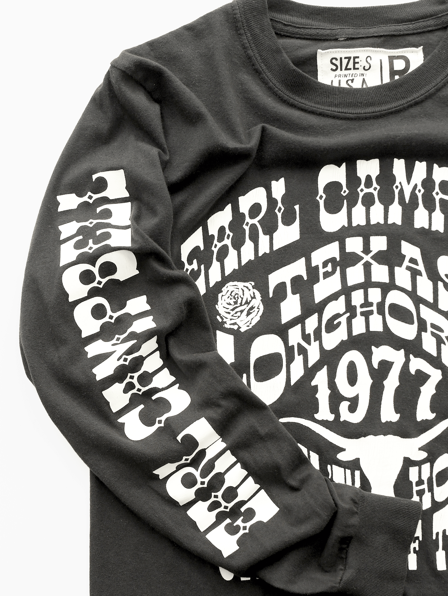 UT - Earl Campbell Longhorns Black Long Sleeve Tee - Roots of Fight Canada