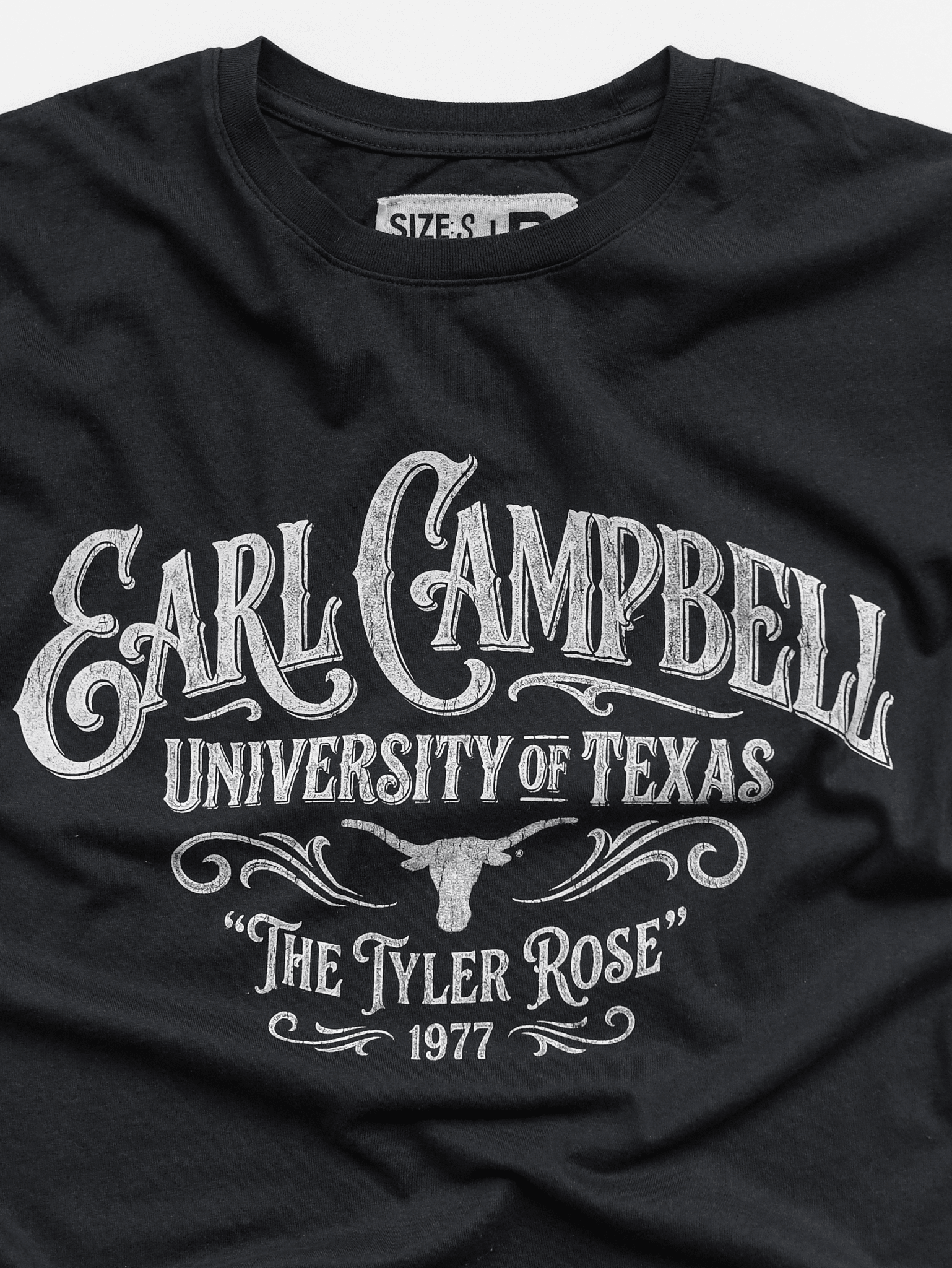 UT - Earl Campbell The Tyler Rose Black Tee - Roots of Fight Canada
