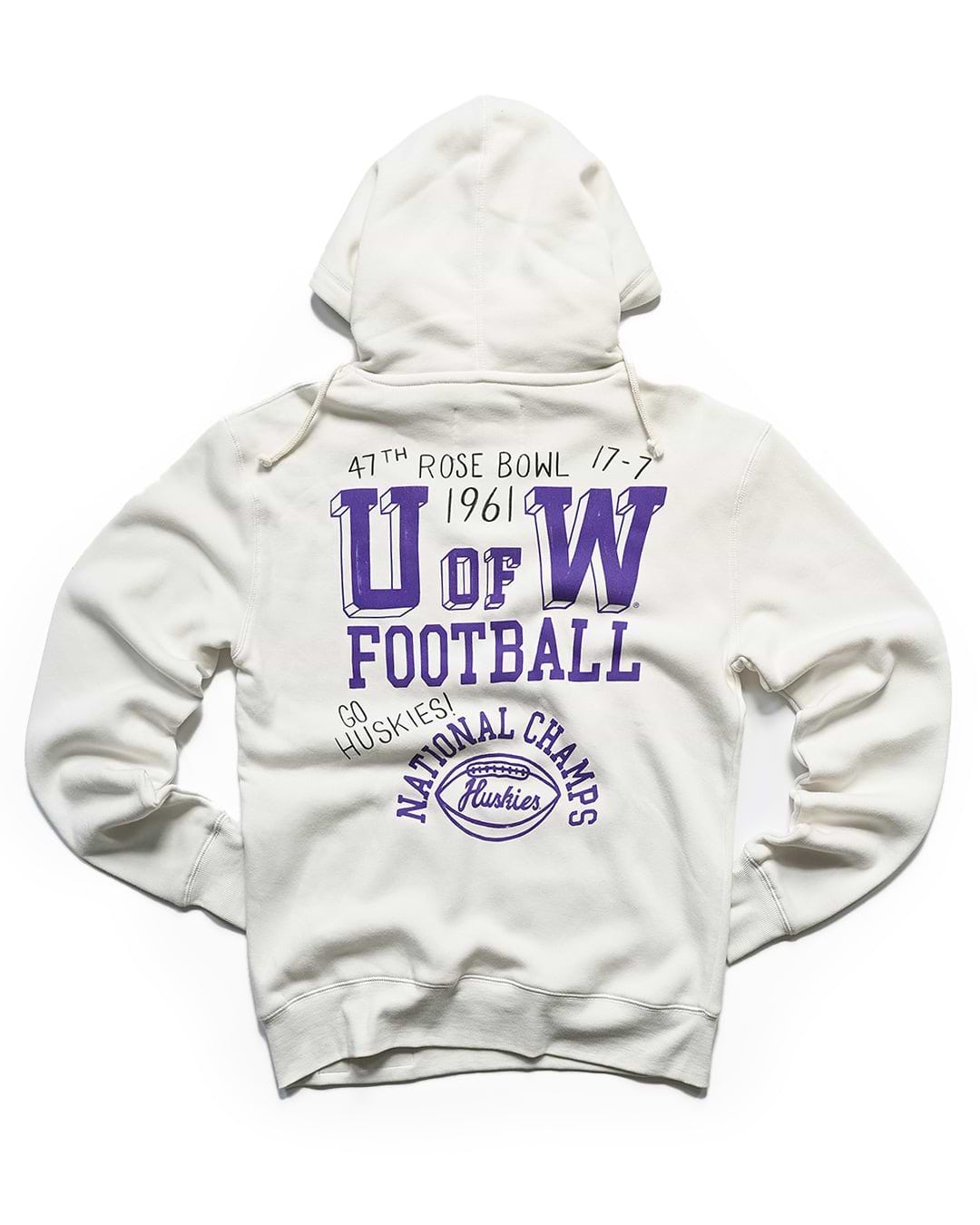 UW - Football ’61 Rose Bowl White PO Hoody - Roots of Fight Canada