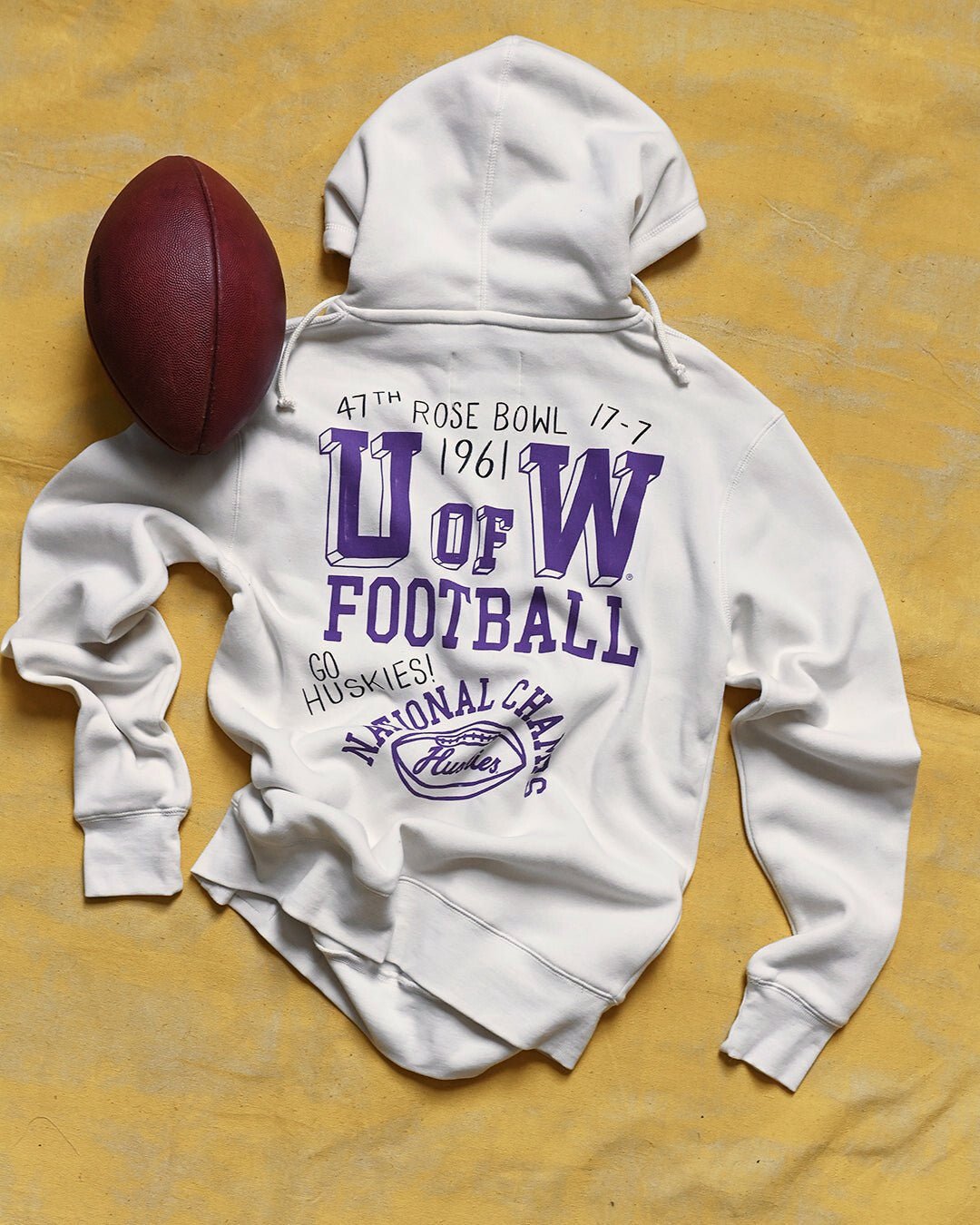 UW - Football ’61 Rose Bowl White PO Hoody - Roots of Fight Canada