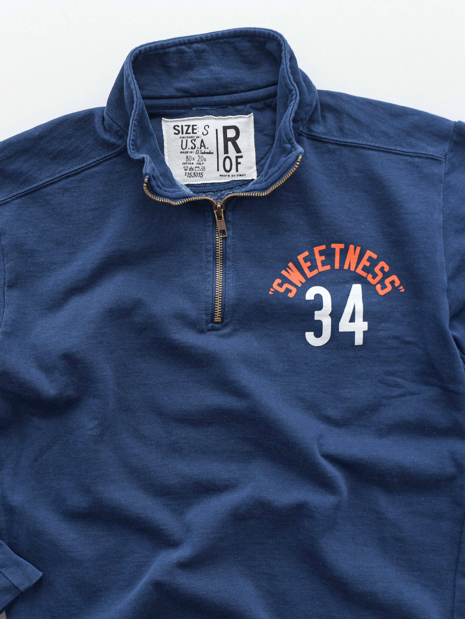 Walter Payton 34 Navy Quarter-Zip Sweatshirt - Roots of Fight Canada
