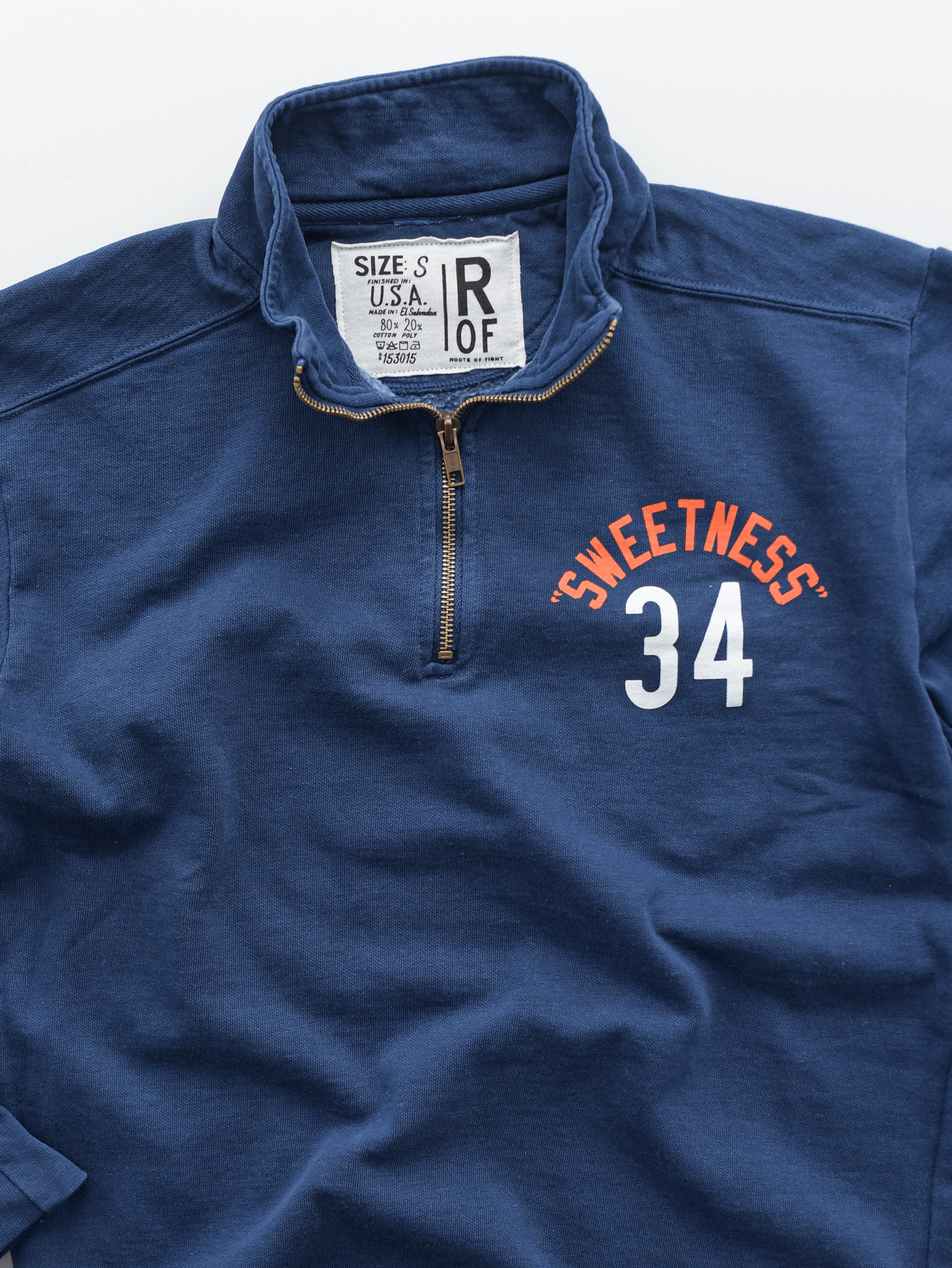 Walter Payton 34 Navy Quarter-Zip Sweatshirt - Roots of Fight Canada