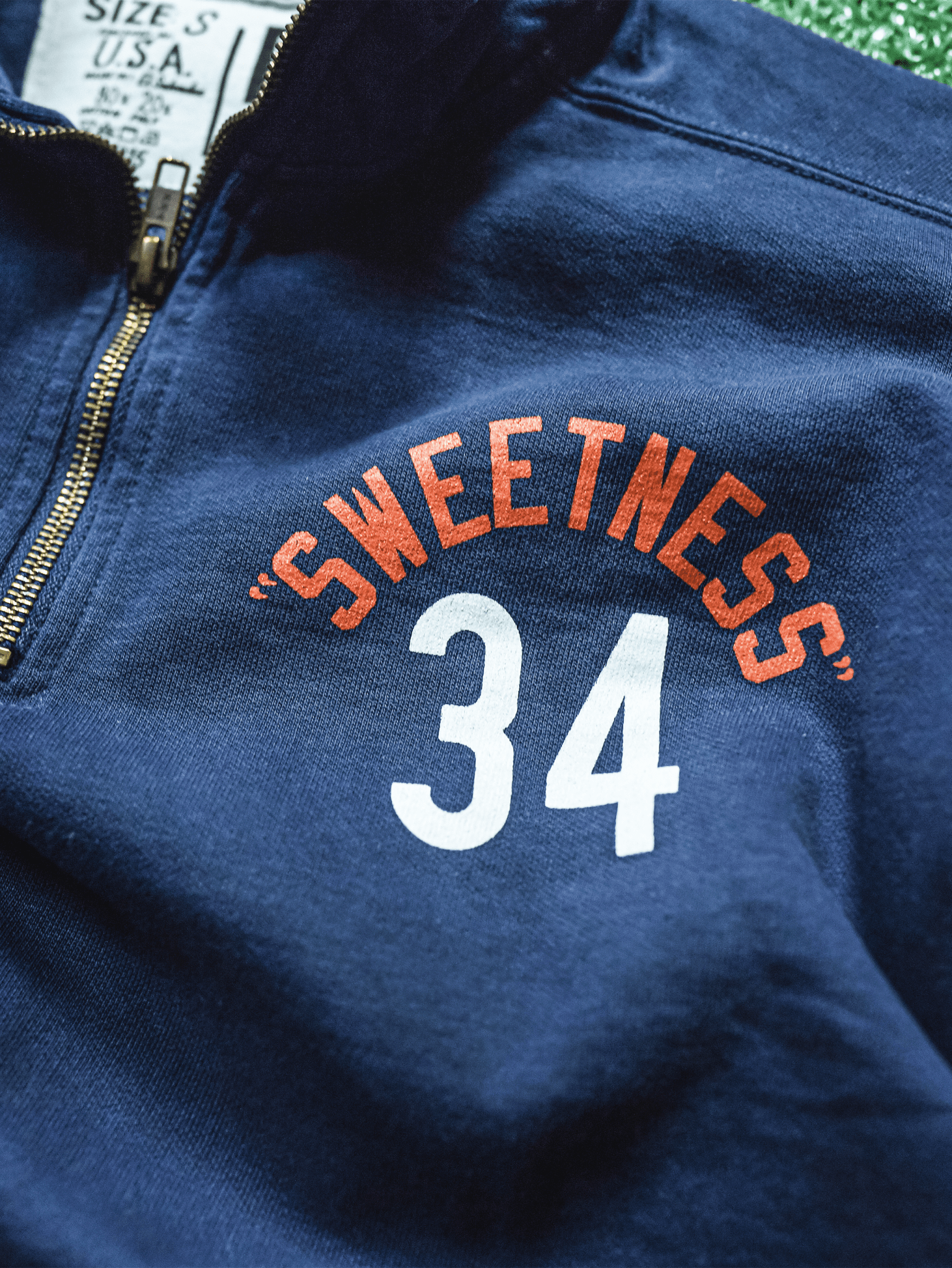 Walter Payton 34 Navy Quarter-Zip Sweatshirt - Roots of Fight Canada