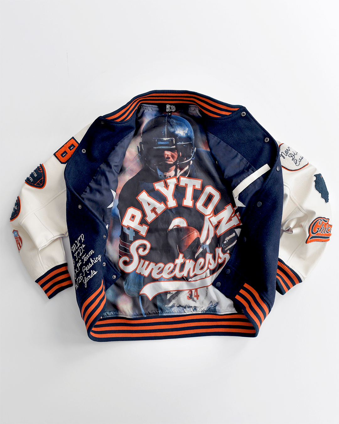 Walter Payton Legacy Navy Varsity Jacket - Roots of Fight Canada