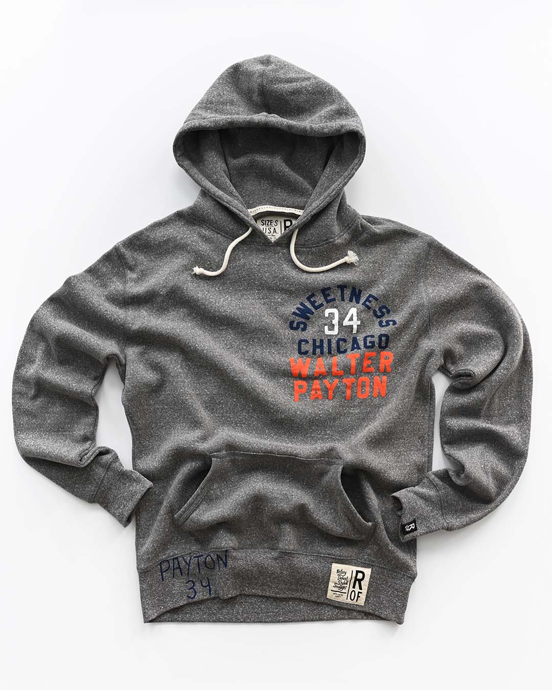 Walter Payton Sweetness #34 Grey PO Hoody - Roots of Fight Canada