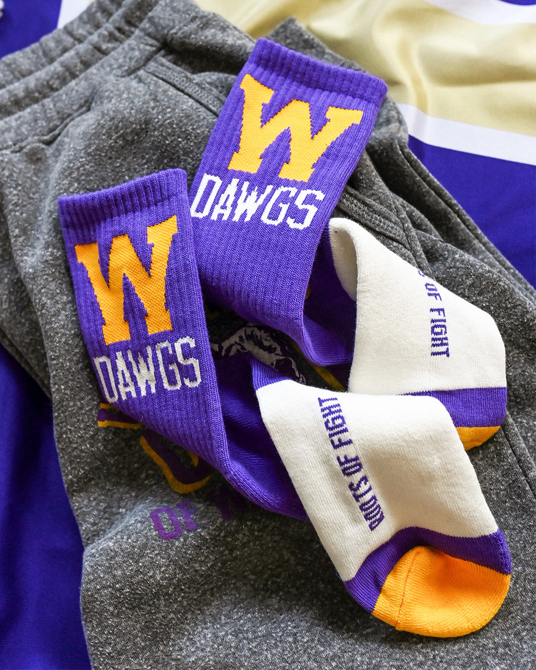 UW - Athletic Dept. Dawgs Purple Socks
