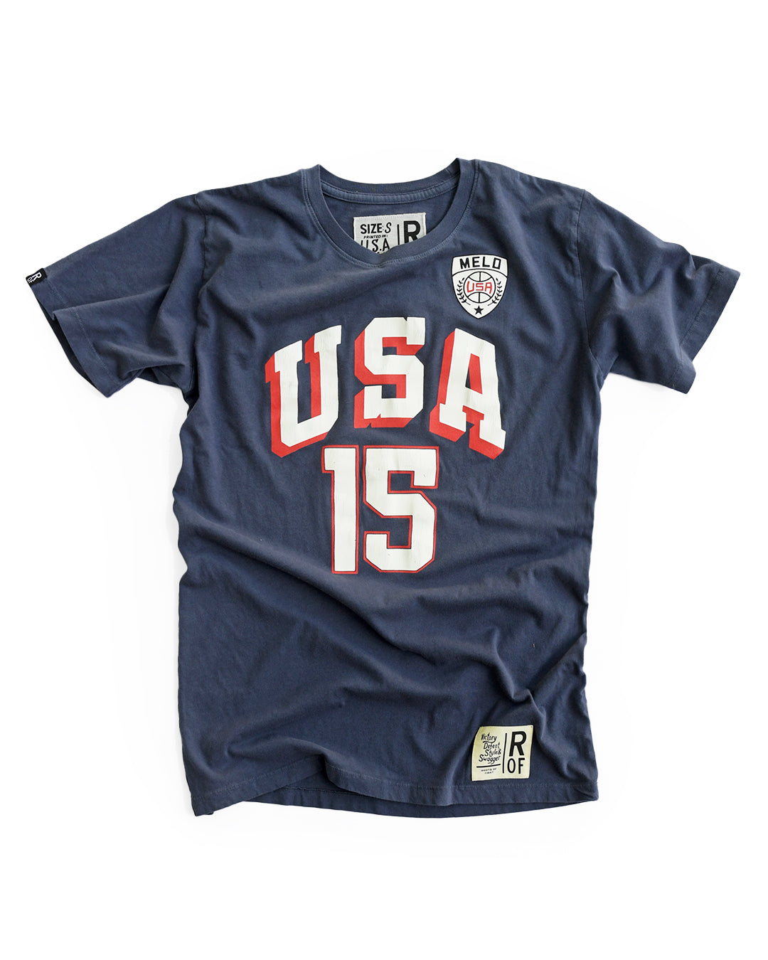 Carmelo Anthony #15 Basketball Navy Tee